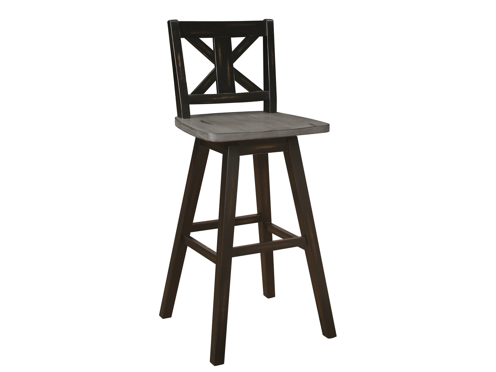Amsonia Black Swivel Pub Counter Height Chair - Ornate Home