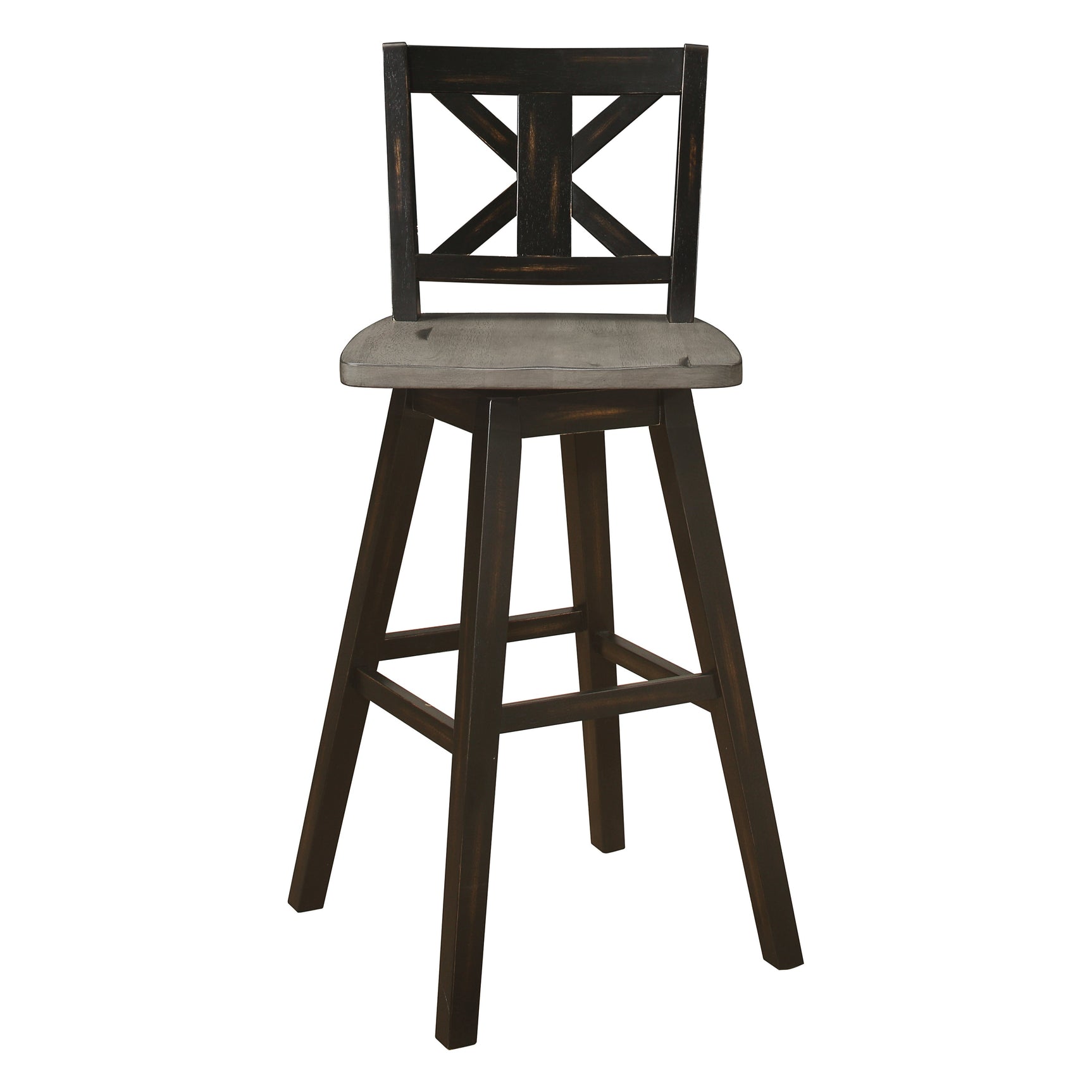 Amsonia Black Swivel Pub Counter Height Chair - Ornate Home