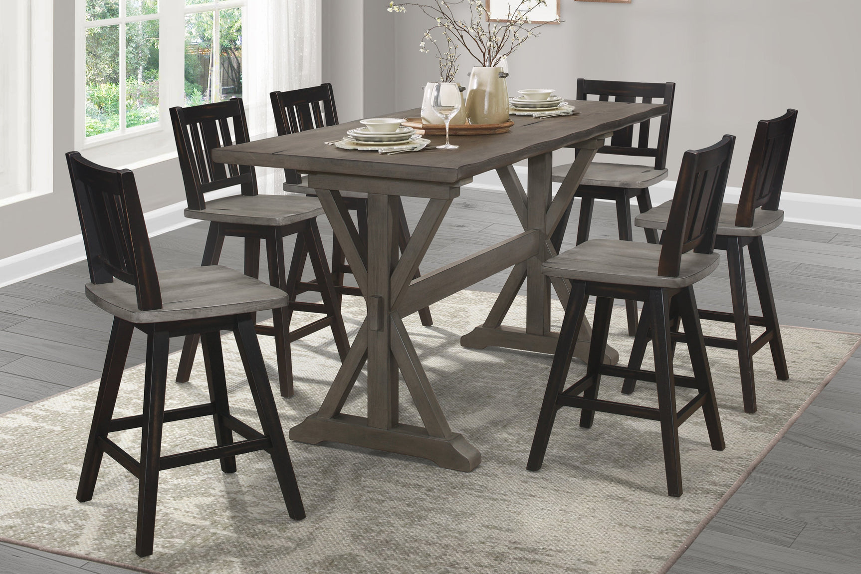 Amsonia Gray Counter Height Table - Ornate Home