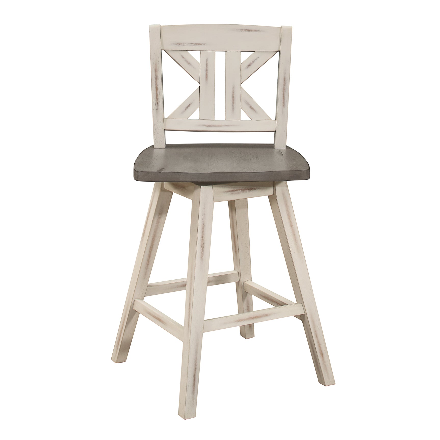 Amsonia White Swivel Pub Counter Height Chair - Ornate Home