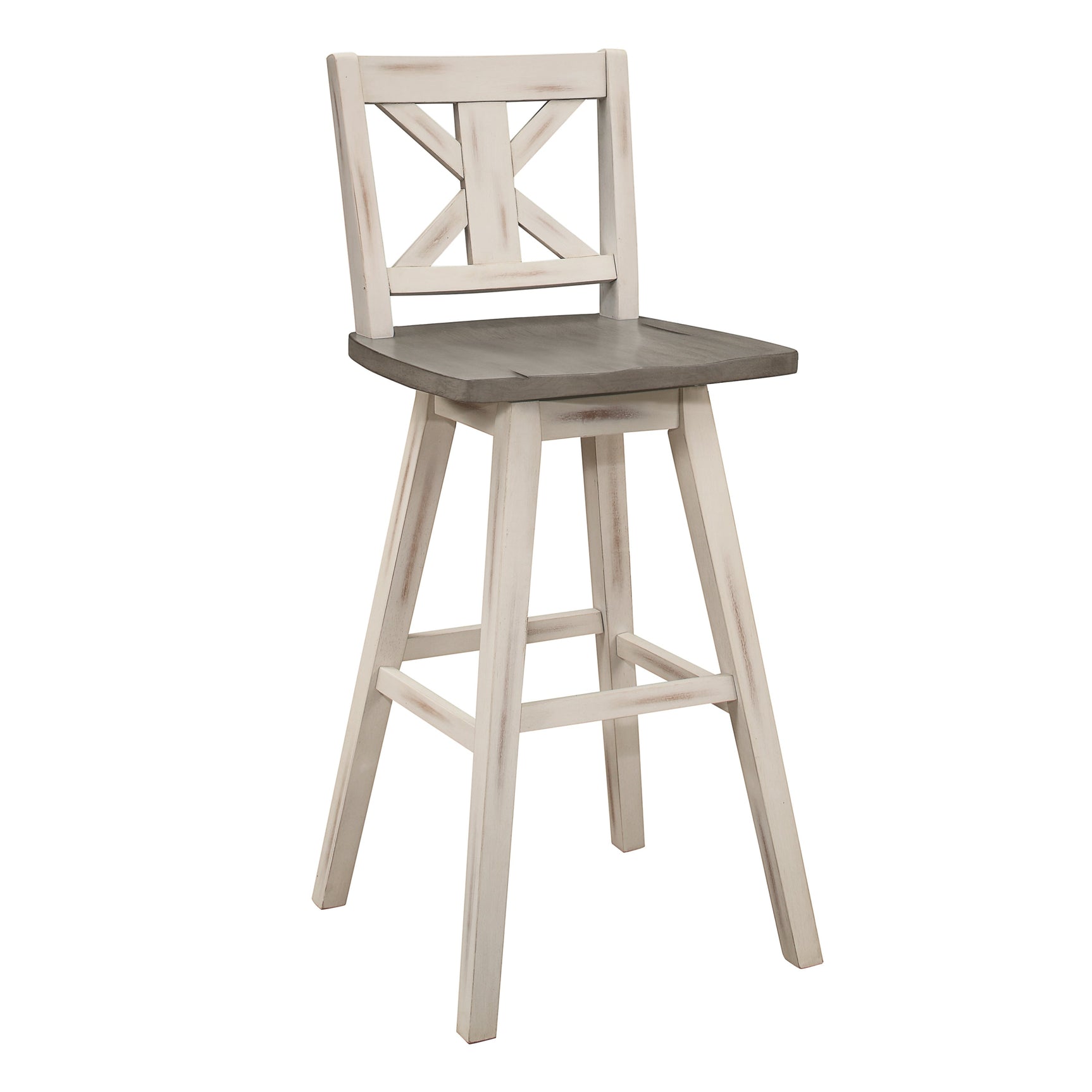 Amsonia White Swivel Pub Counter Height Chair - Ornate Home