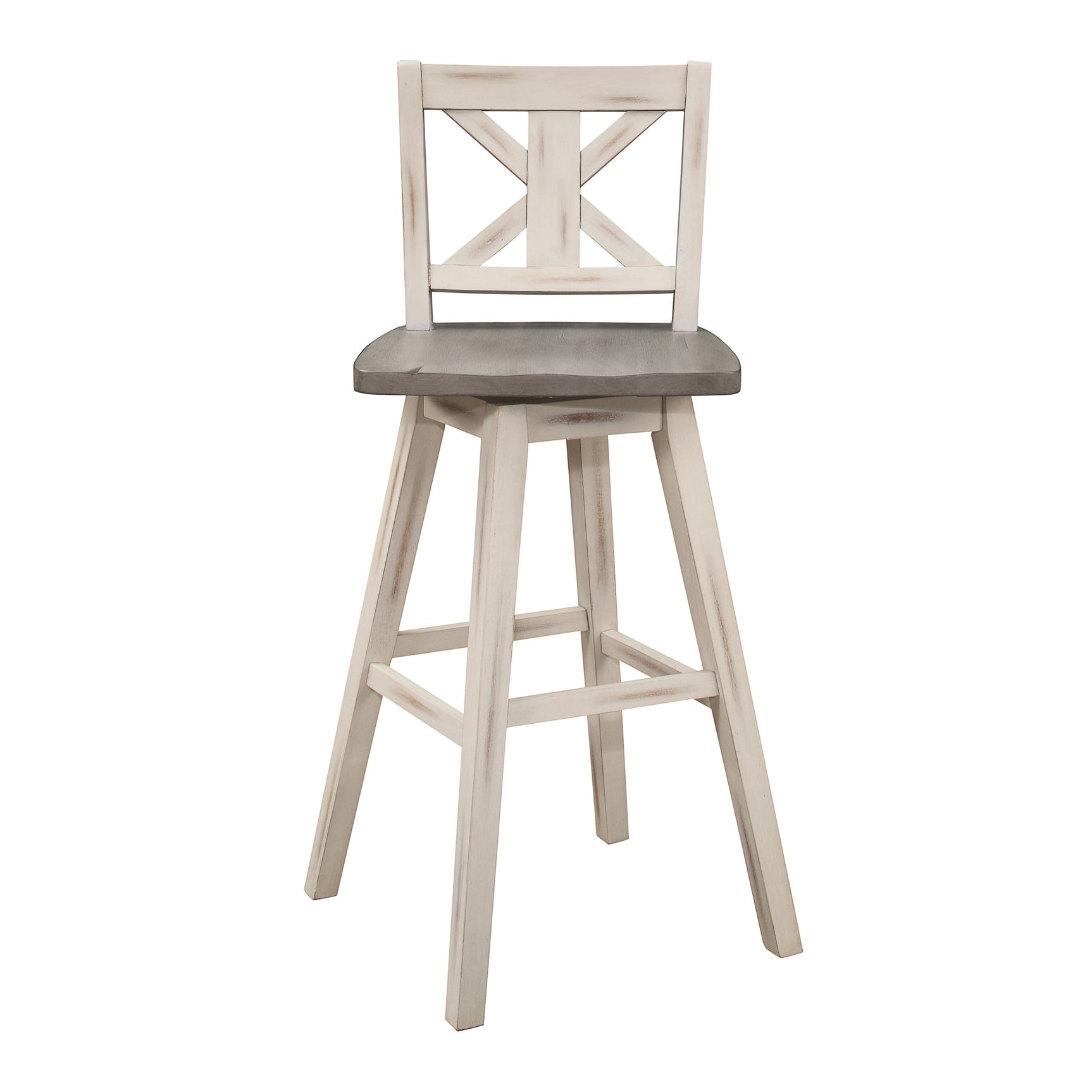 Amsonia White Swivel Pub Counter Height Chair - Ornate Home