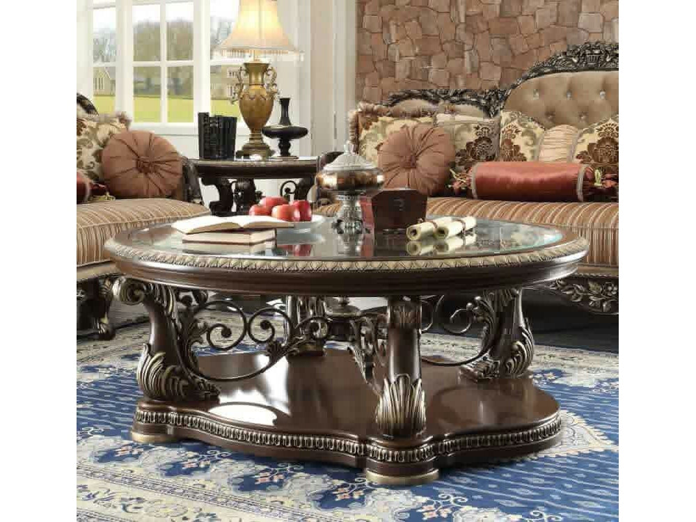 Anabella Brown Cherry Coffee Table / HD-8013 - Ornate Home