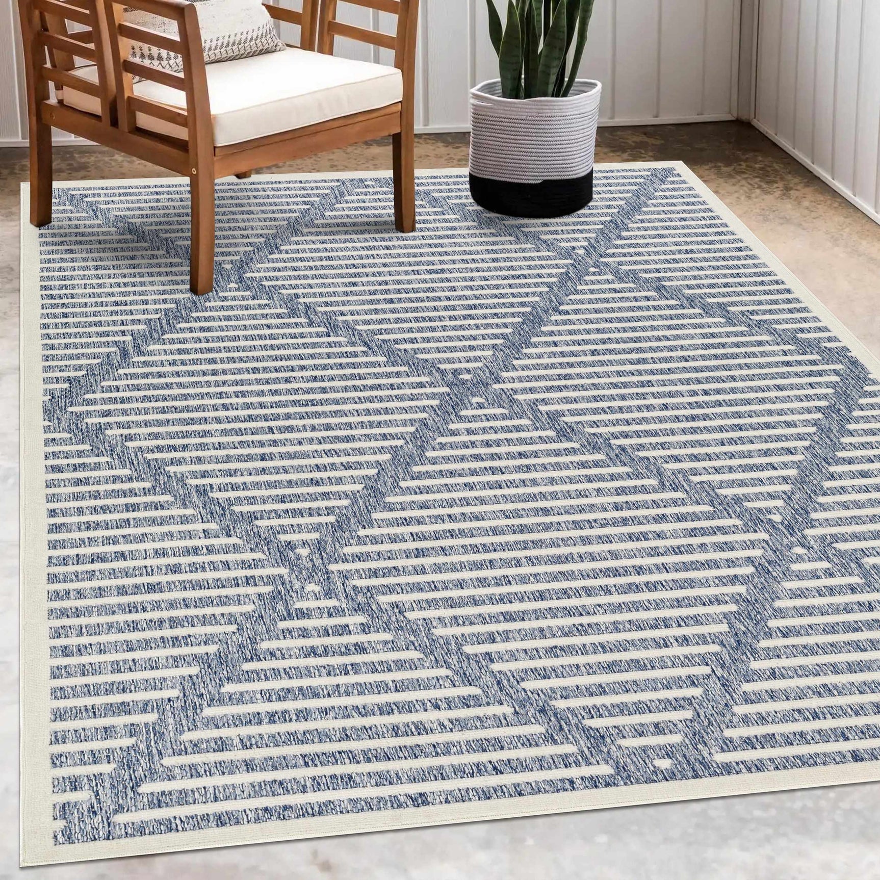 Anah Blue Outdoor Rug - Ornate Home