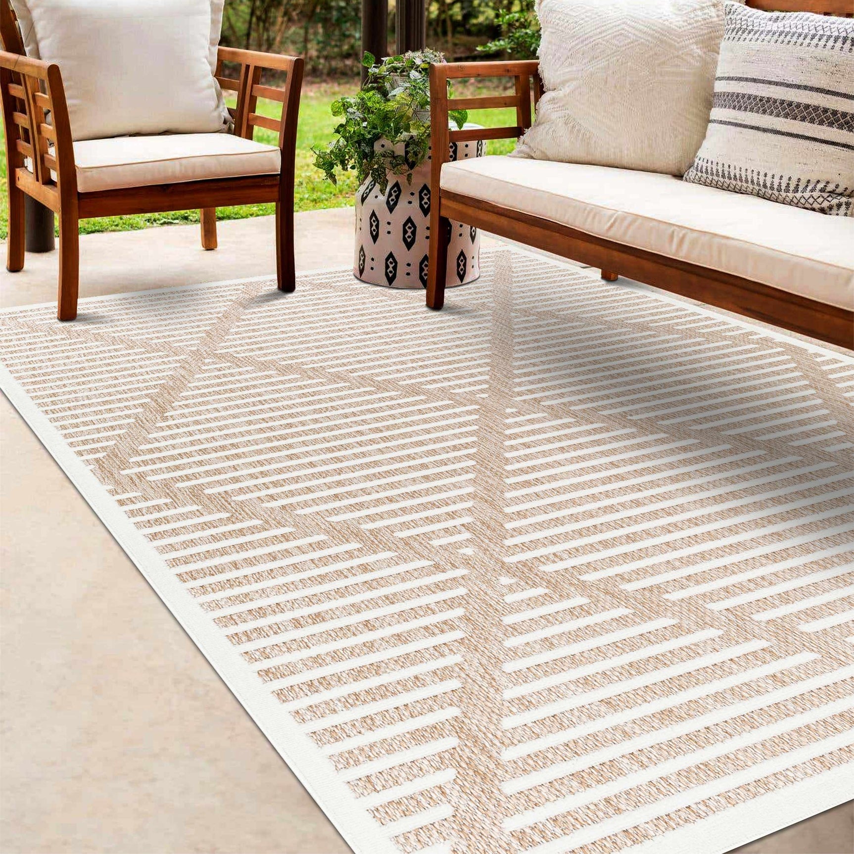 Anah Cream Outdoor Rug - Ornate Home