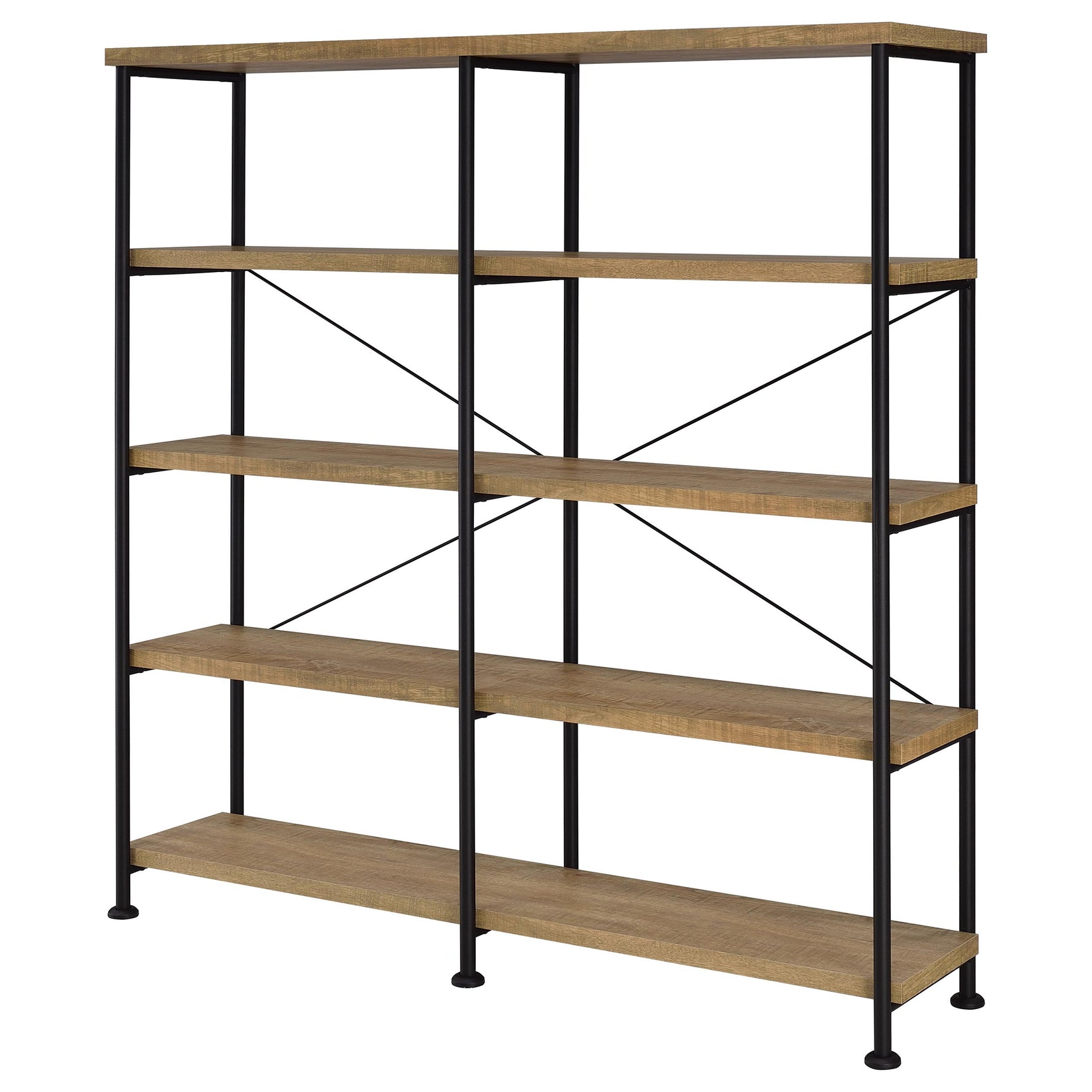 Analiese Mango 63-inch 4-shelf Double Bookshelf - Ornate Home