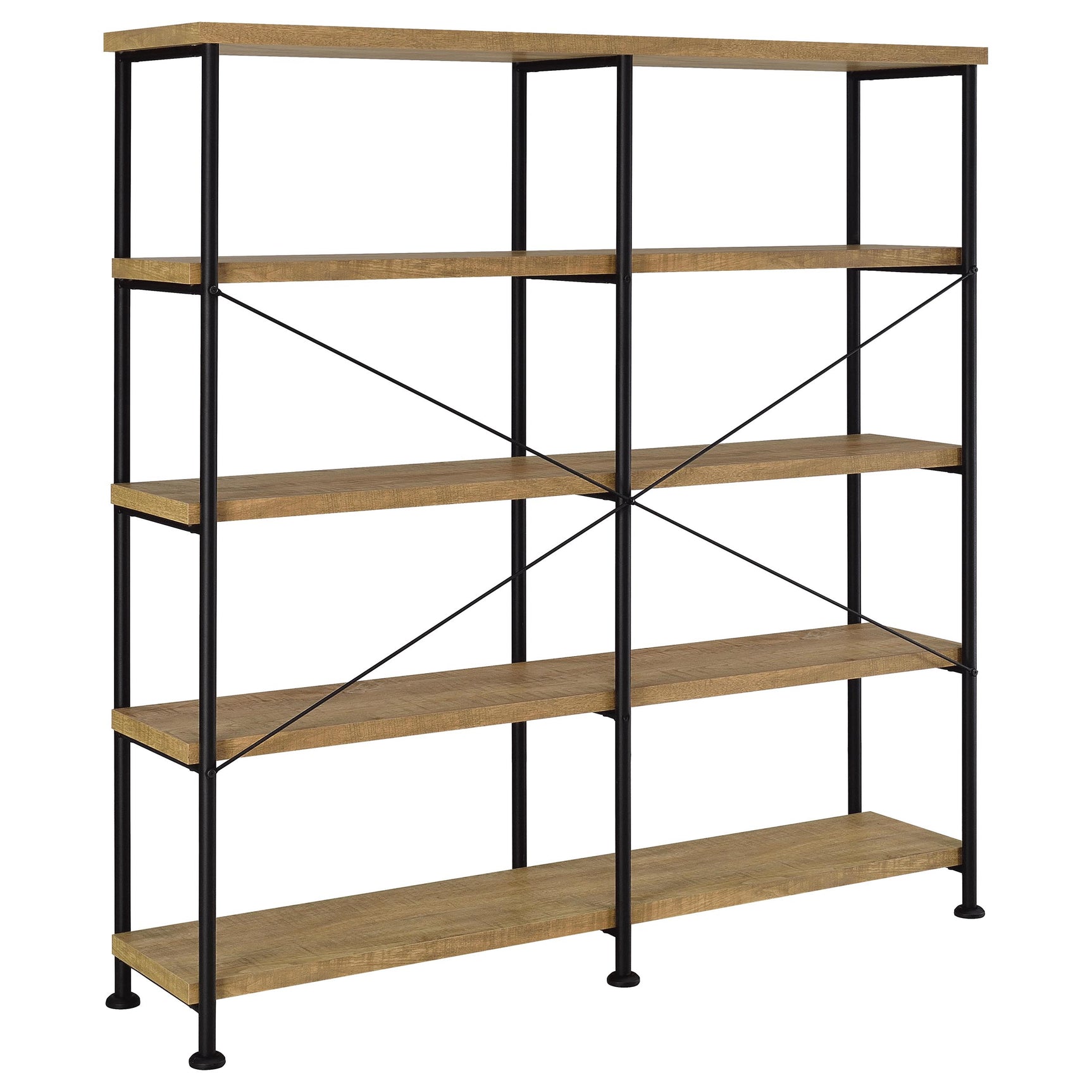 Analiese Mango 63-inch 4-shelf Double Bookshelf - Ornate Home