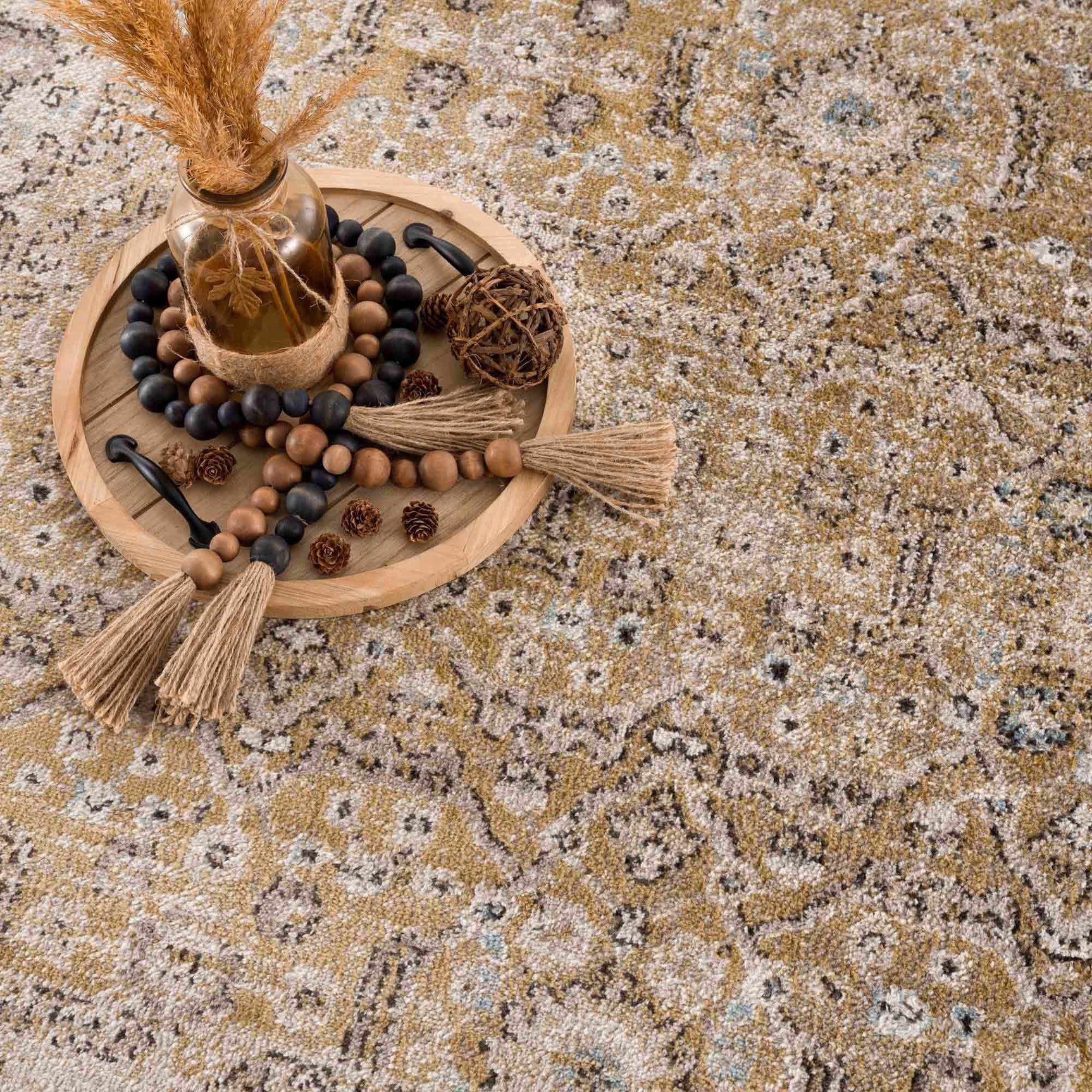 Anana Gold & Beige Area Rug - Clearance - Ornate Home