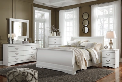 Anarasia Queen Sleigh Bedroom Set with Dresser and Mirror - Ornate Home