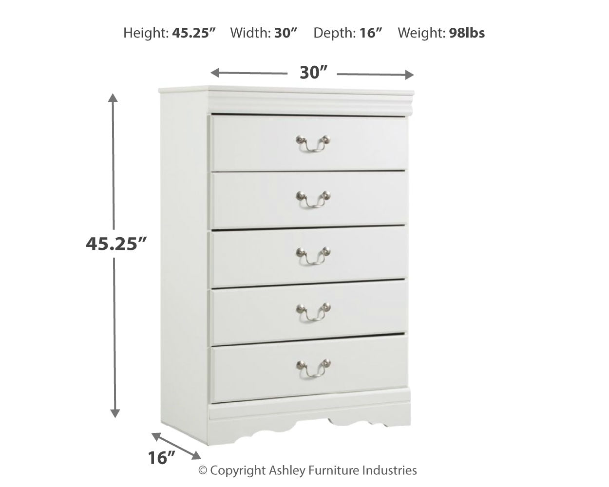 Anarasia White Chest and 2 Nightstands - Ornate Home