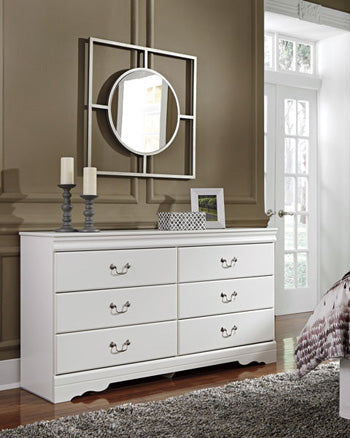 Anarasia White Six Drawer Dresser - Ornate Home