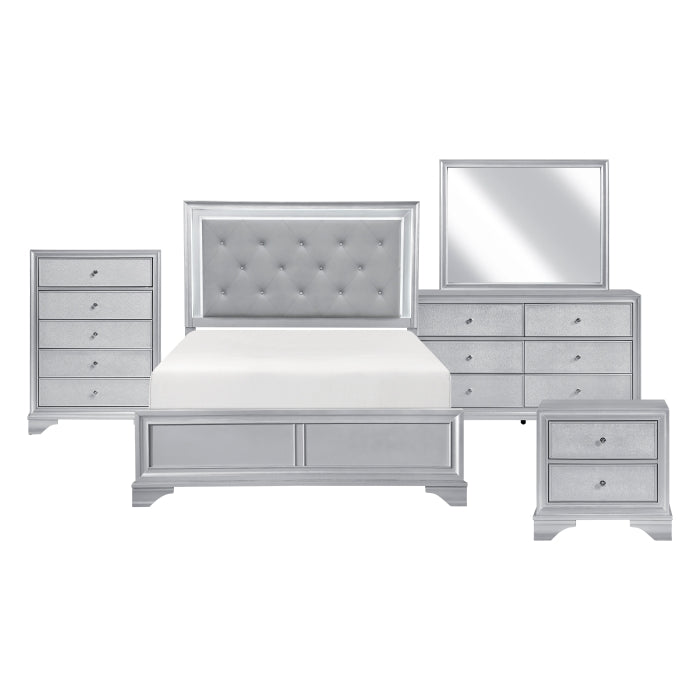 Anatole Silver 5pc Bedroom Set