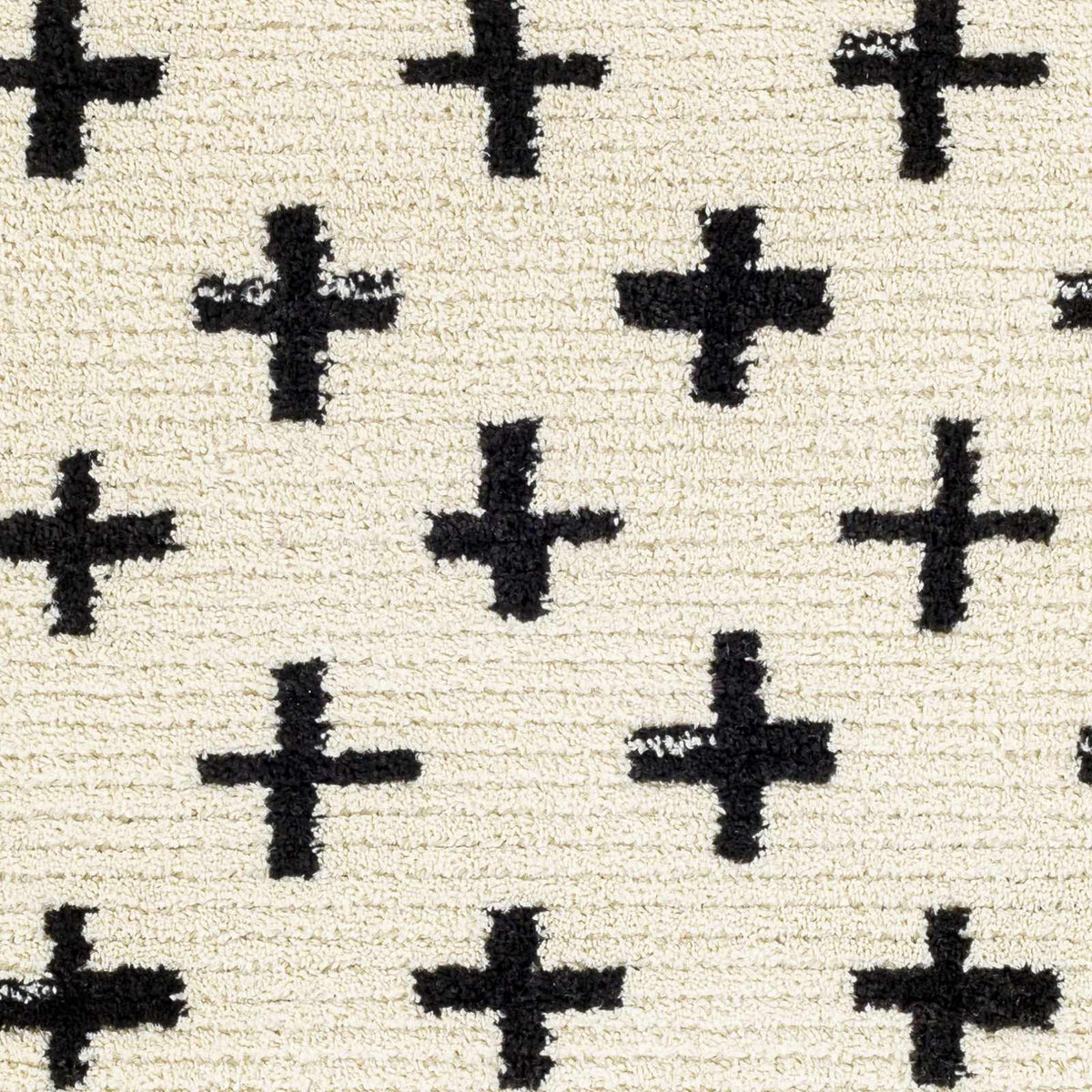 Anda Black on White Moroccan Plush Rug - Clearance - Ornate Home