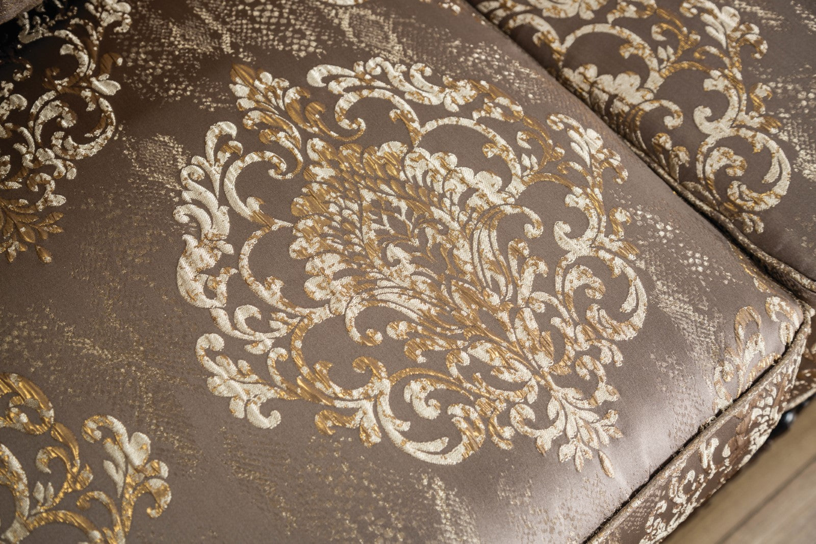 Andalusia Light Brown / Dark Cherry Loveseat - Ornate Home