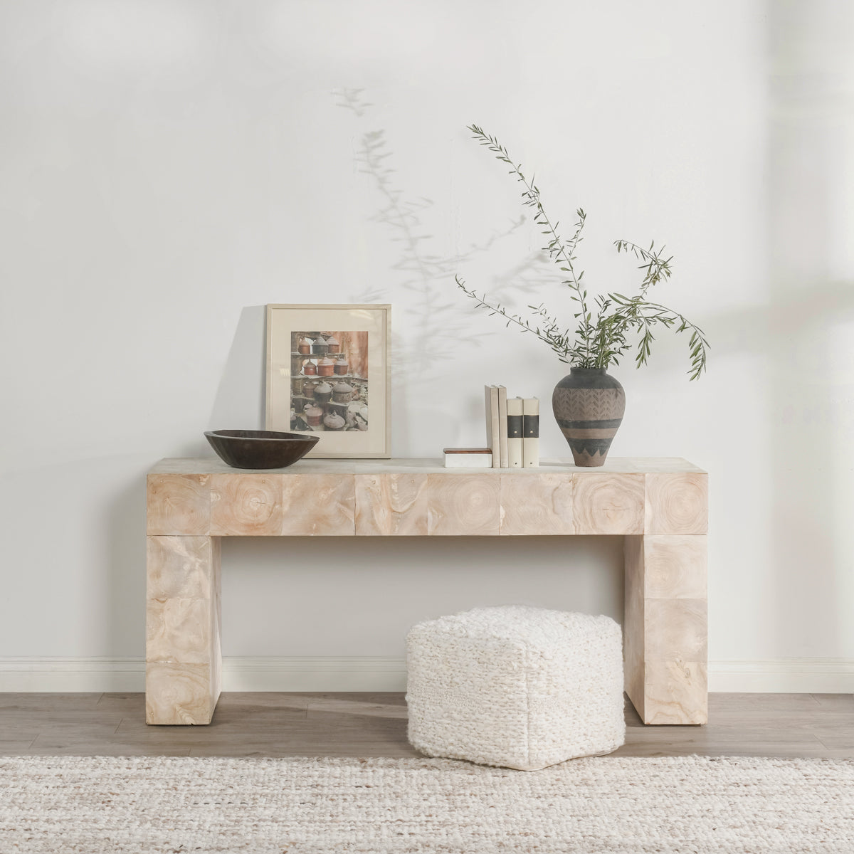 Anders Cream Washed Console Table - Ornate Home