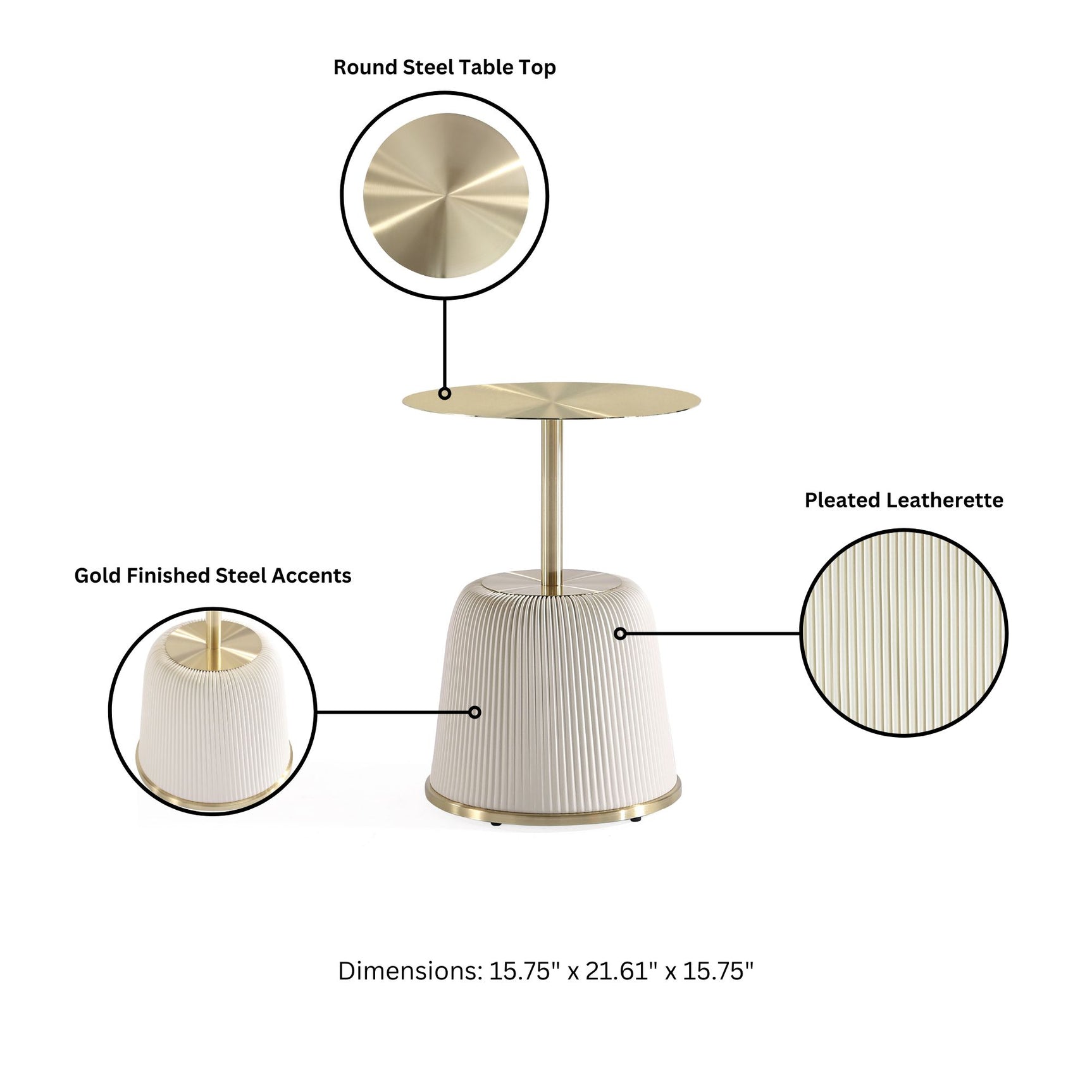 Anderson End Table 1.0 and End Table 2.0 in Cream (set of 2) - Ornate Home