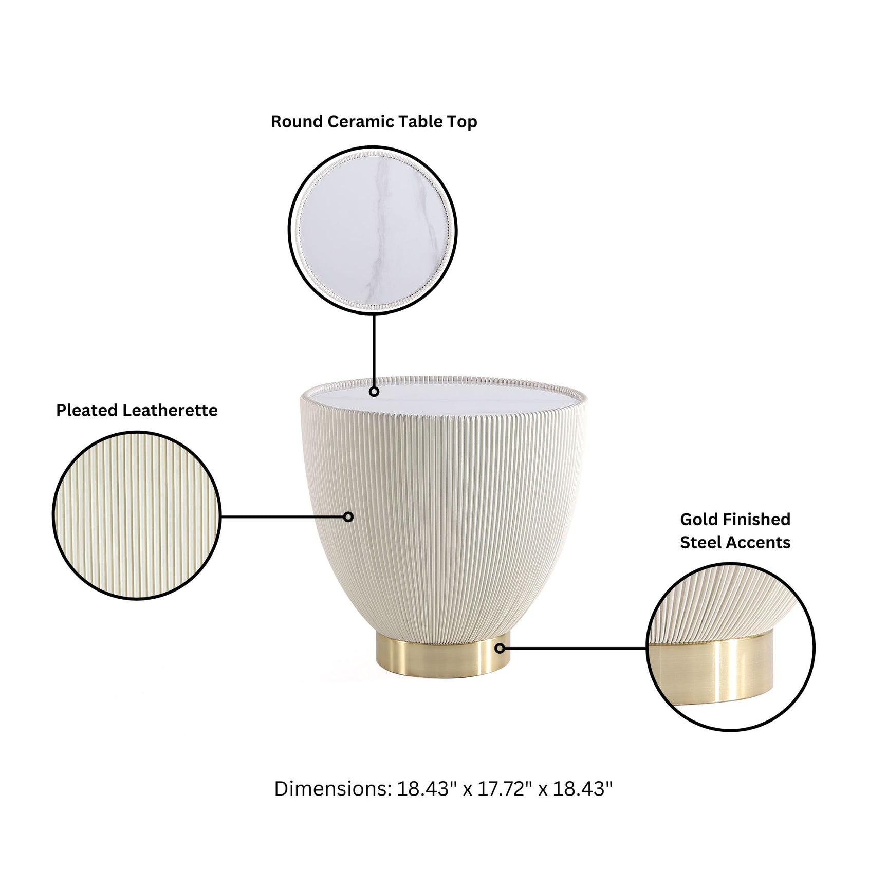 Anderson End Table 1.0 and End Table 2.0 in Cream (set of 2) - Ornate Home