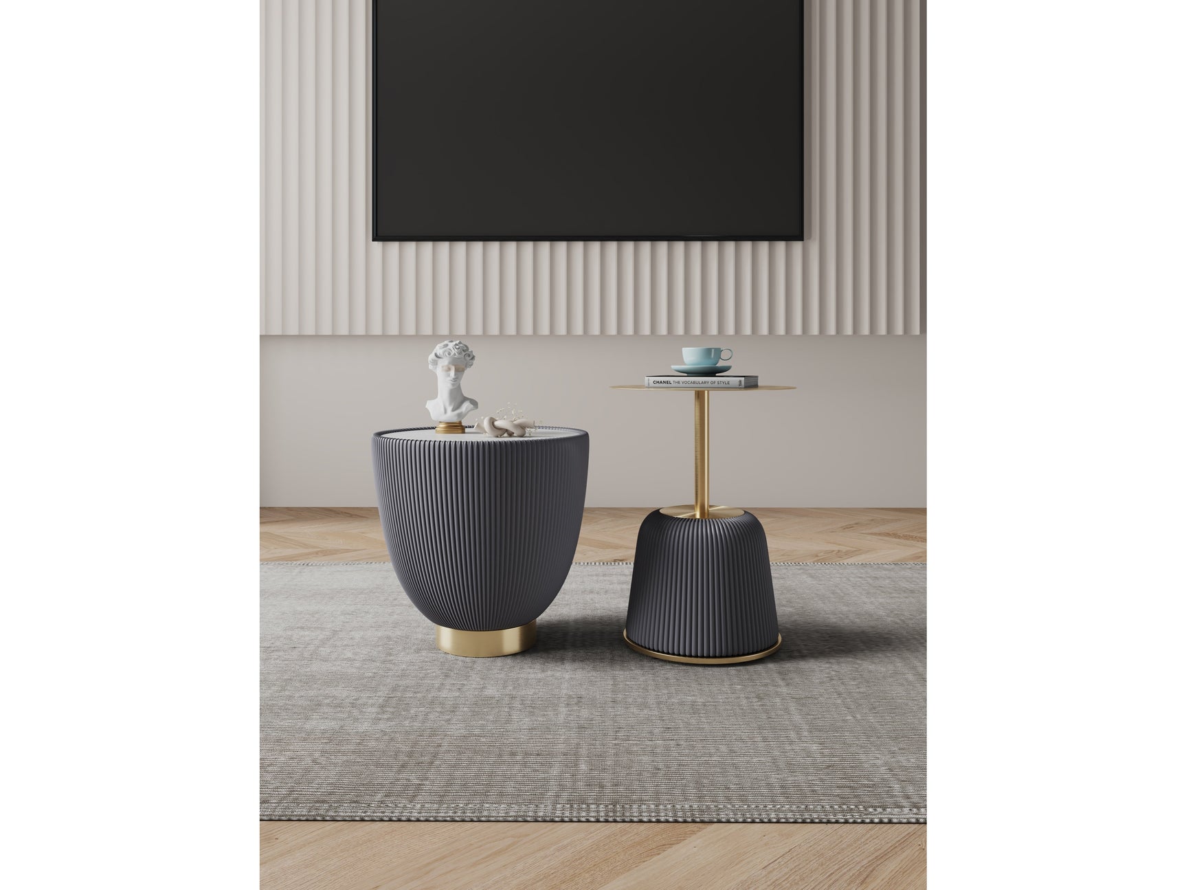 Anderson End Table 1.0 and End Table 2.0 in Grey (set of 2) - Ornate Home