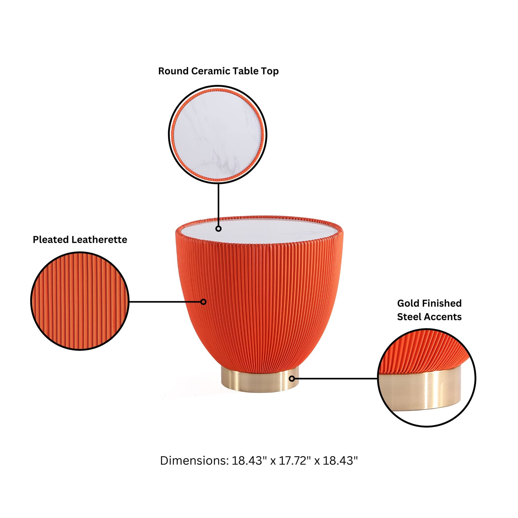 Anderson End Table 1.0 and End Table 2.0 in Orange (set of 2) - Ornate Home