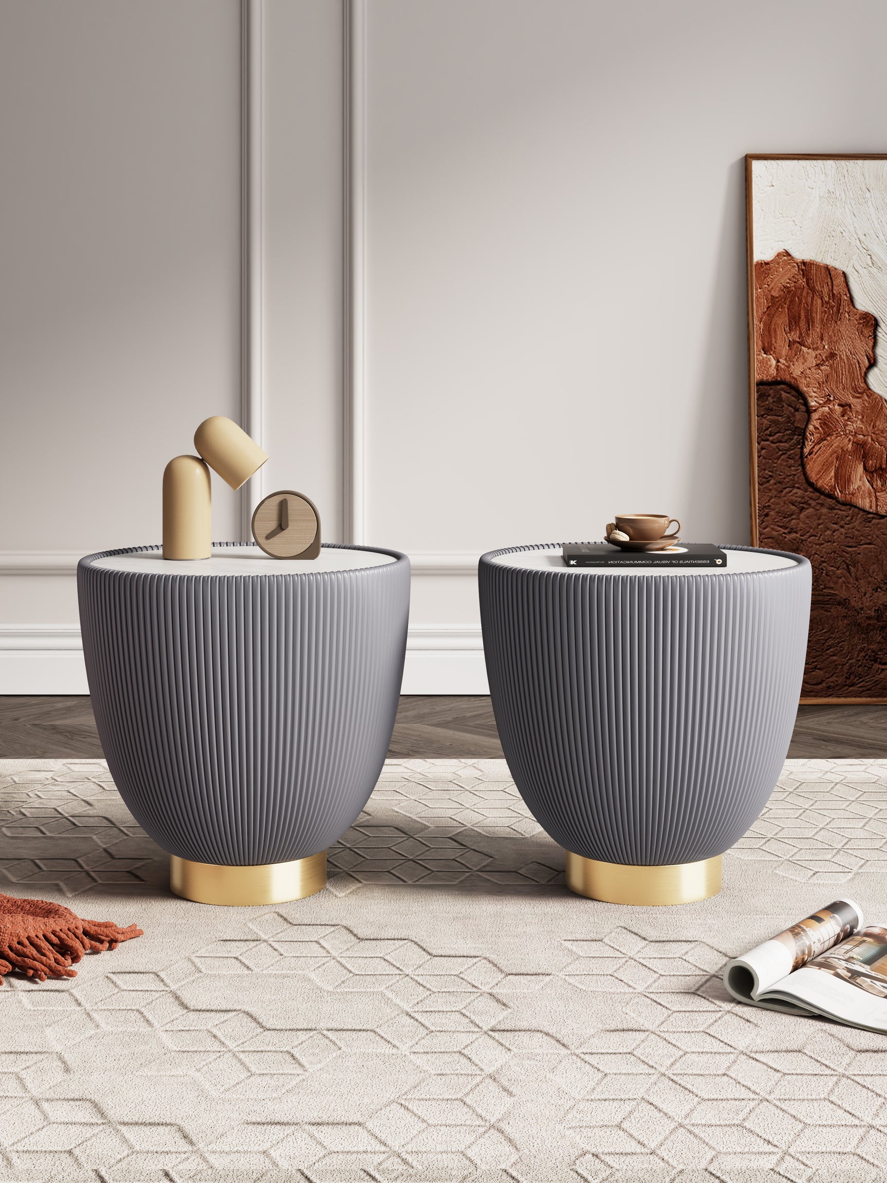 Anderson End Table 2.0 in Grey (Set of 2) - Ornate Home