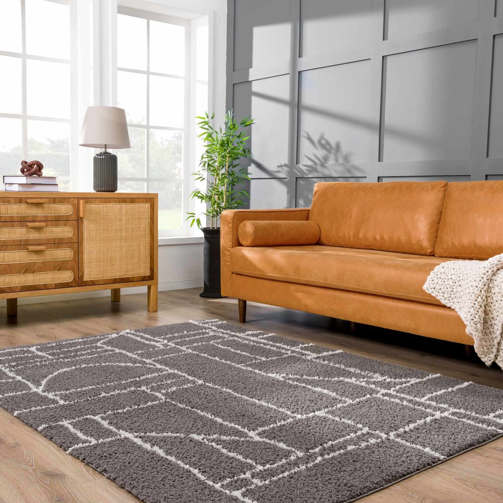 Andia Charcoal Area Rug - Clearance - Ornate Home
