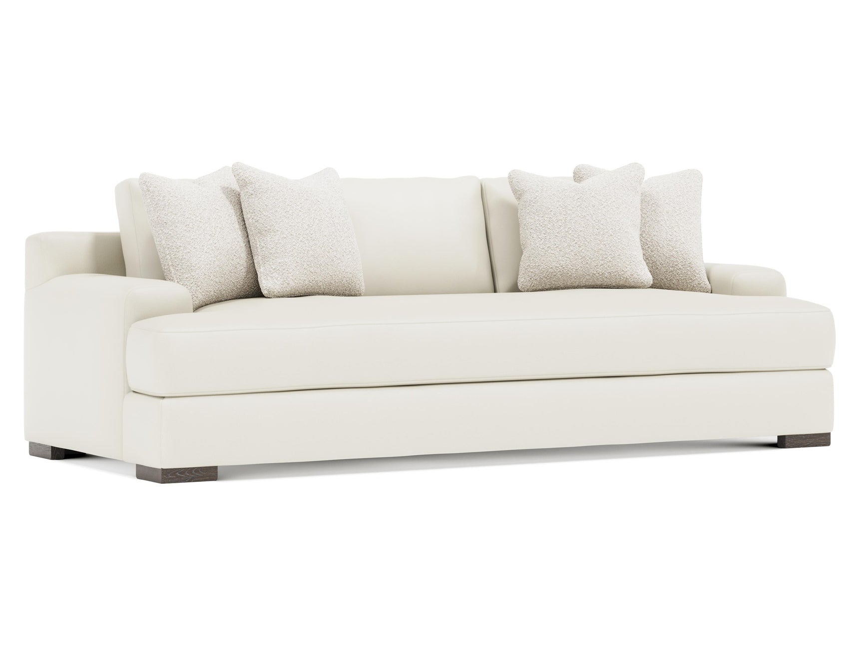 Andie White/Cream Leather Sofa - Ornate Home