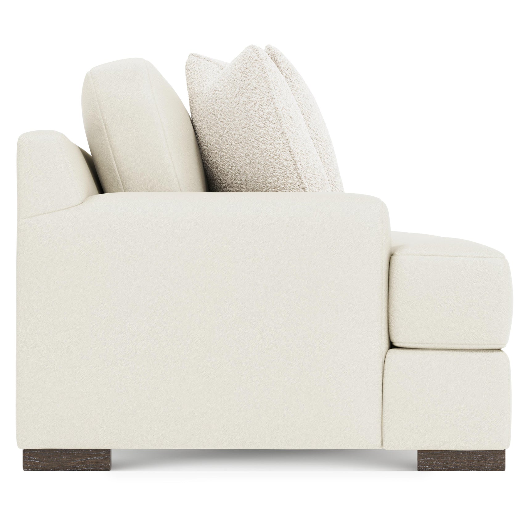 Andie White/Cream Leather Sofa - Ornate Home