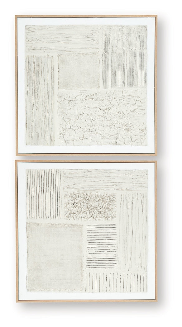 Andorfield Beige/Black/White Wall Art (Set of 2) - Ornate Home