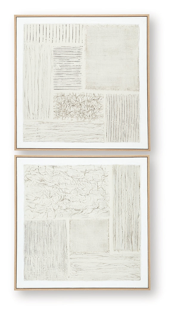 Andorfield Beige/Black/White Wall Art (Set of 2) - Ornate Home