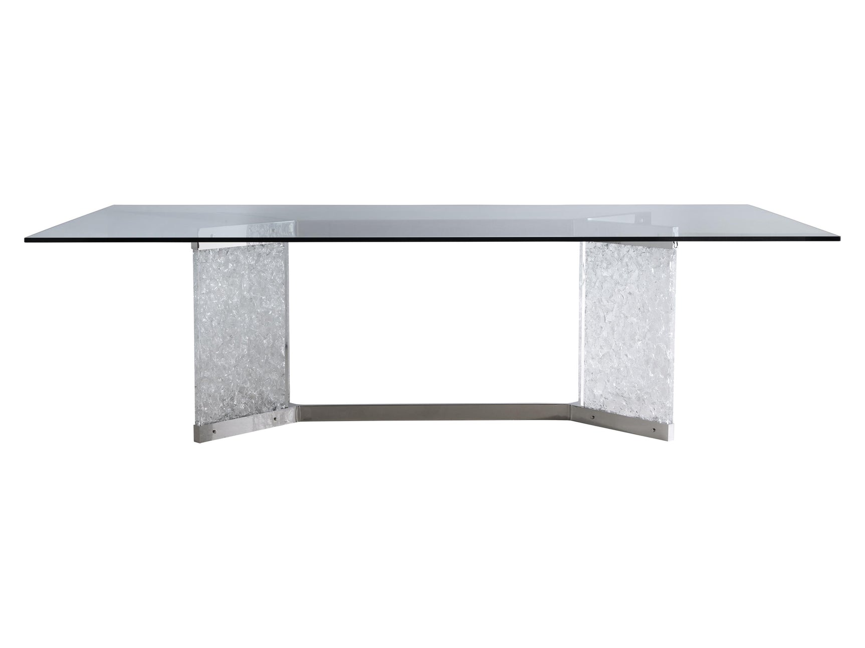 Andorra Clear/Crystal Glass Dining Table - Ornate Home