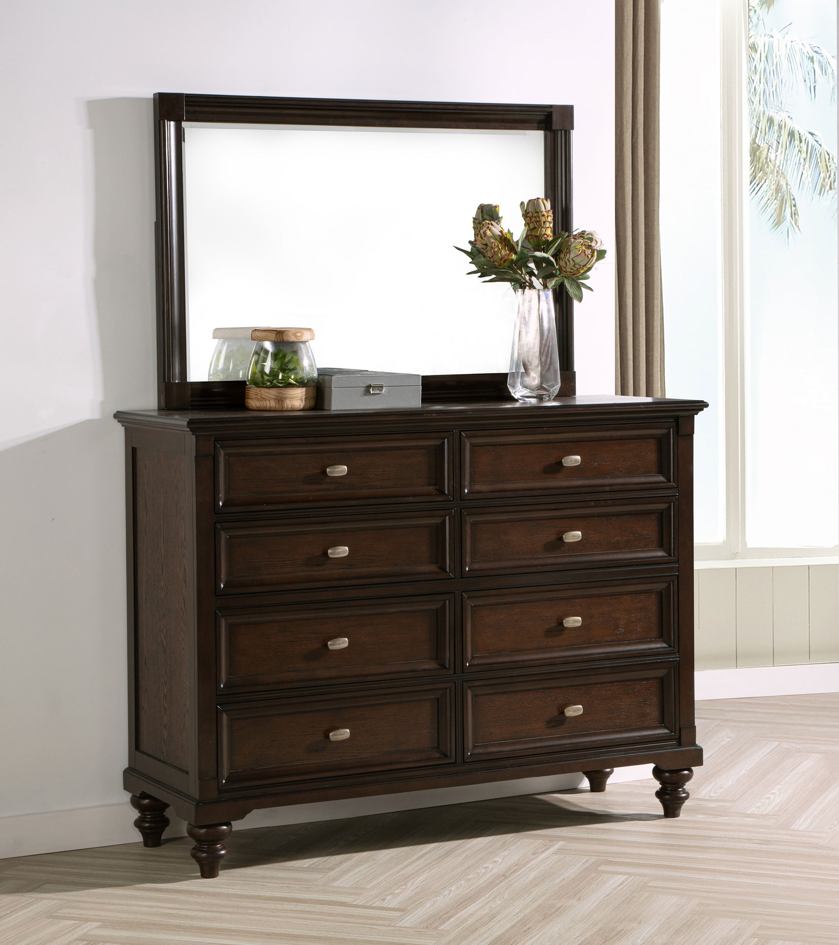 Andover Dark Oak Dresser and Mirror - Ornate Home
