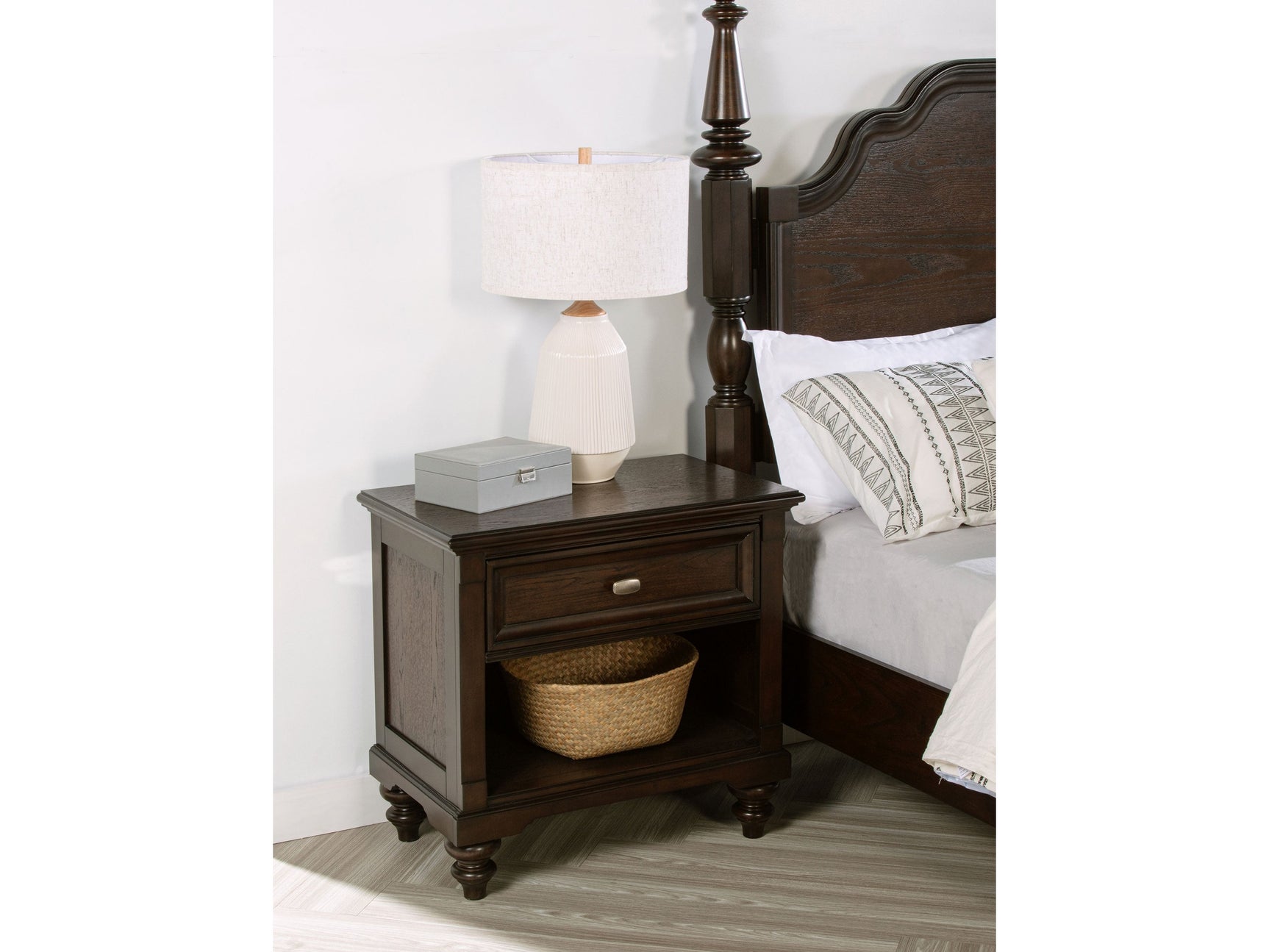 Andover Dark Oak Nightstand - Ornate Home