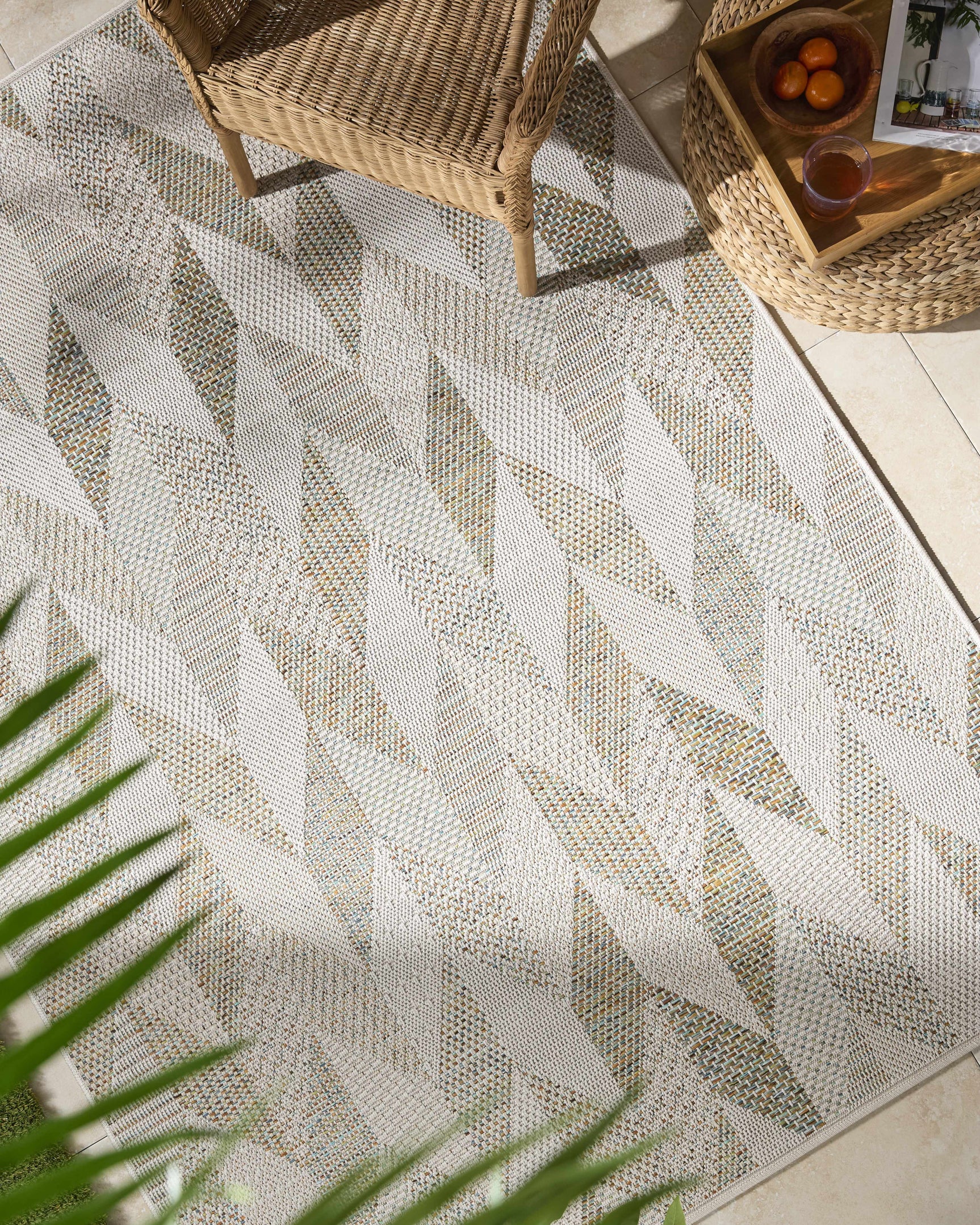 Andrea Ivory Outdoor Area Rug - Ornate Home