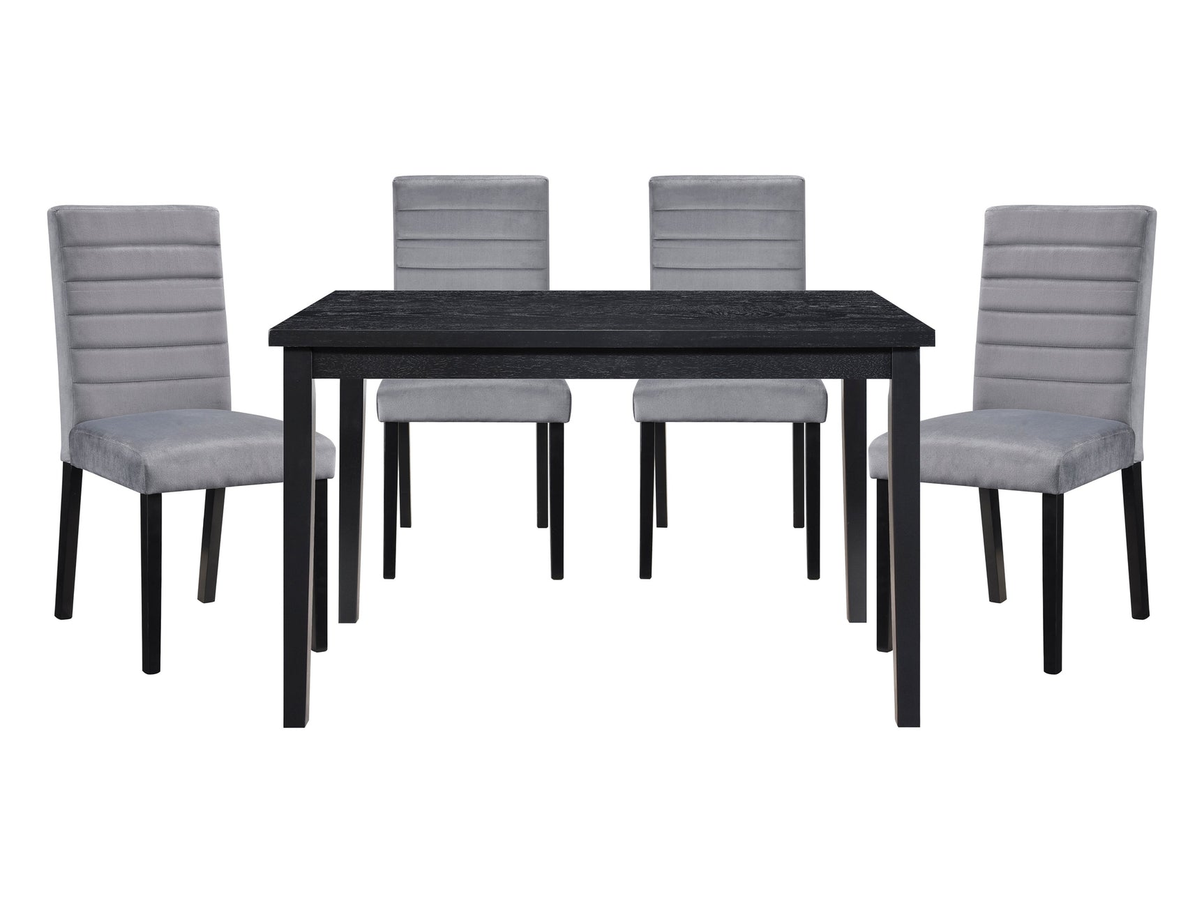 Andreas Black / Gray 5-piece Dinig Table Set - Ornate Home