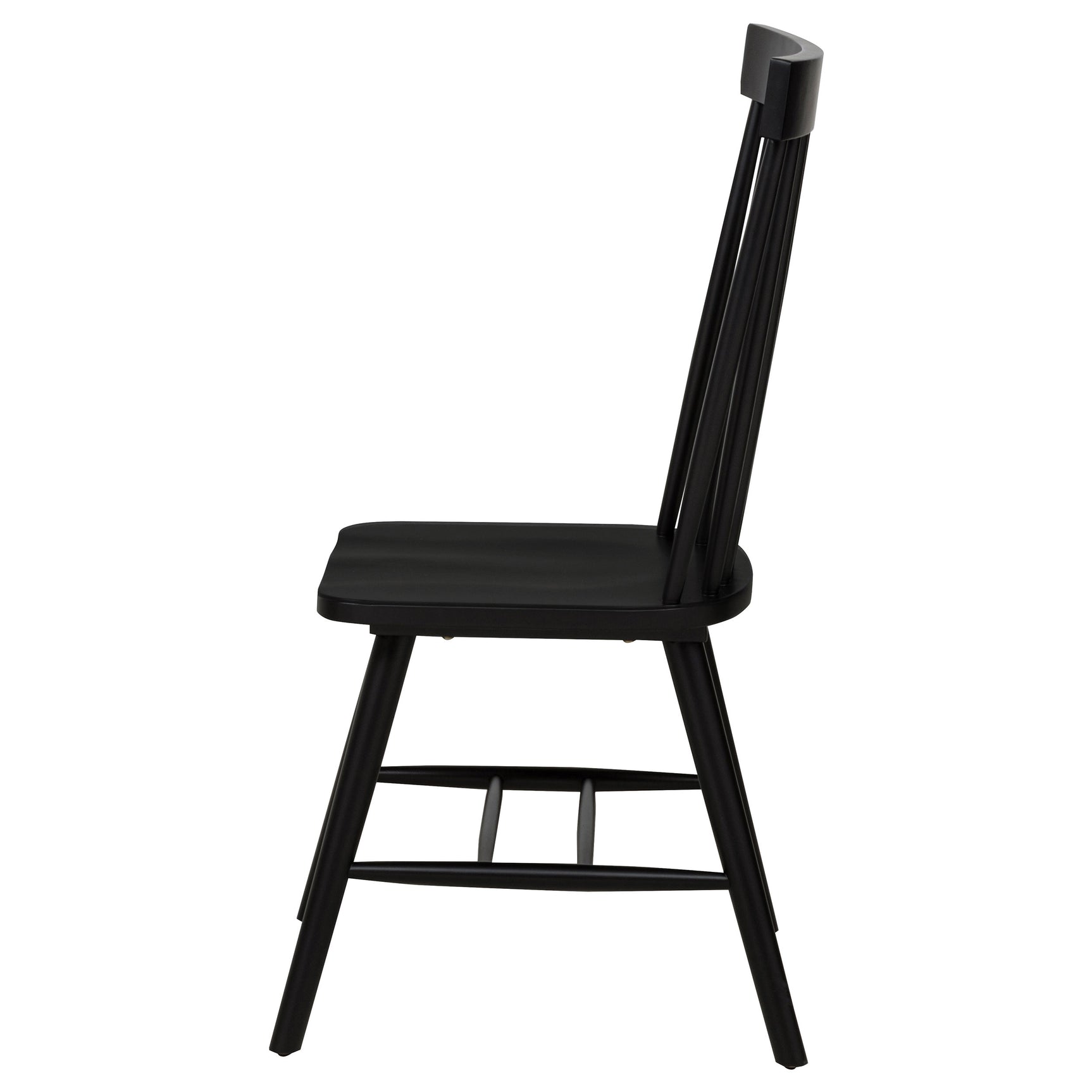 Andrews Black Windsor Spindle Back Dining Side Chair (Set of 2) - Ornate Home