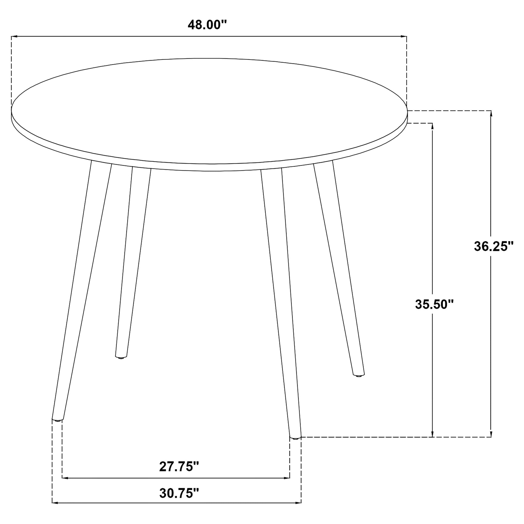 Andrews Light Ash 48-inch Round Counter Height Dining Table - Ornate Home