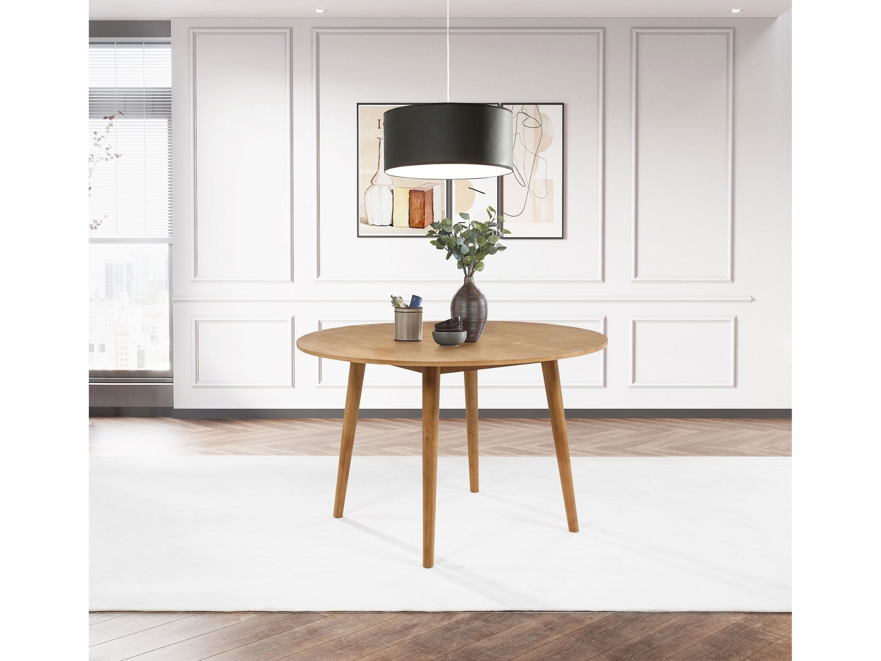 Andrews Light Ash 48-inch Round Wood Dining Room Table - Ornate Home