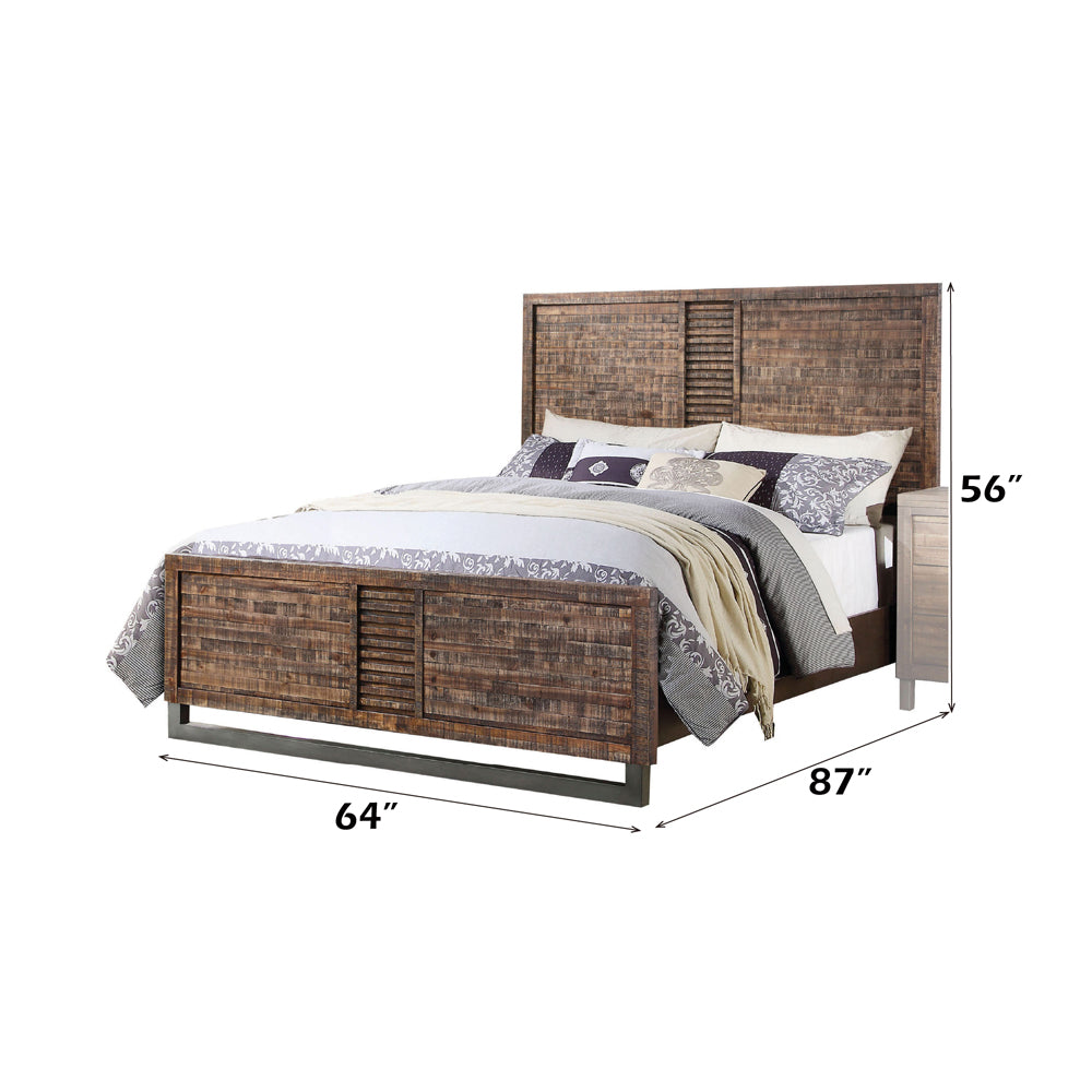 Andria Queen Platform Bed in Reclaimed Oak - Ornate Home