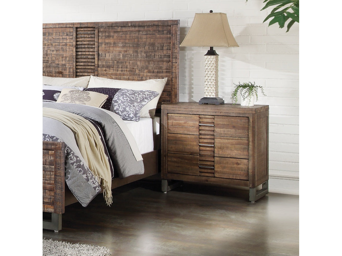 Andria Reclaimed Oak Nightstand - Ornate Home