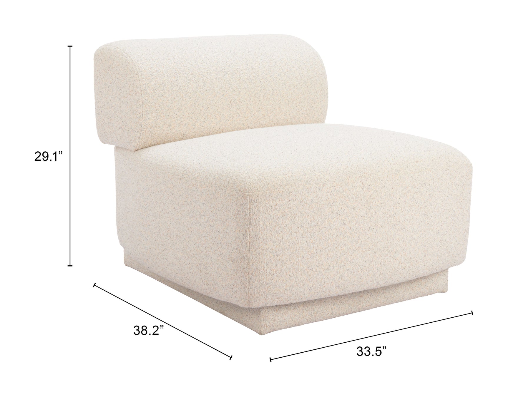 Anese Multigrain Beige Accent Chair - Ornate Home