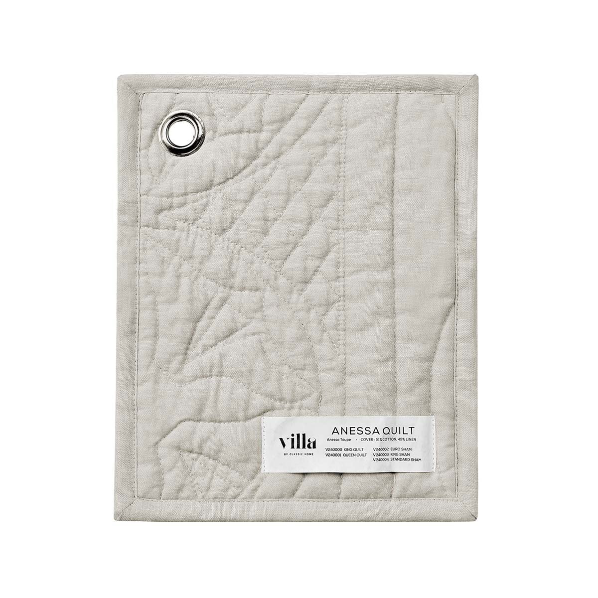 Anessa Taupe Quilt Collection - Ornate Home