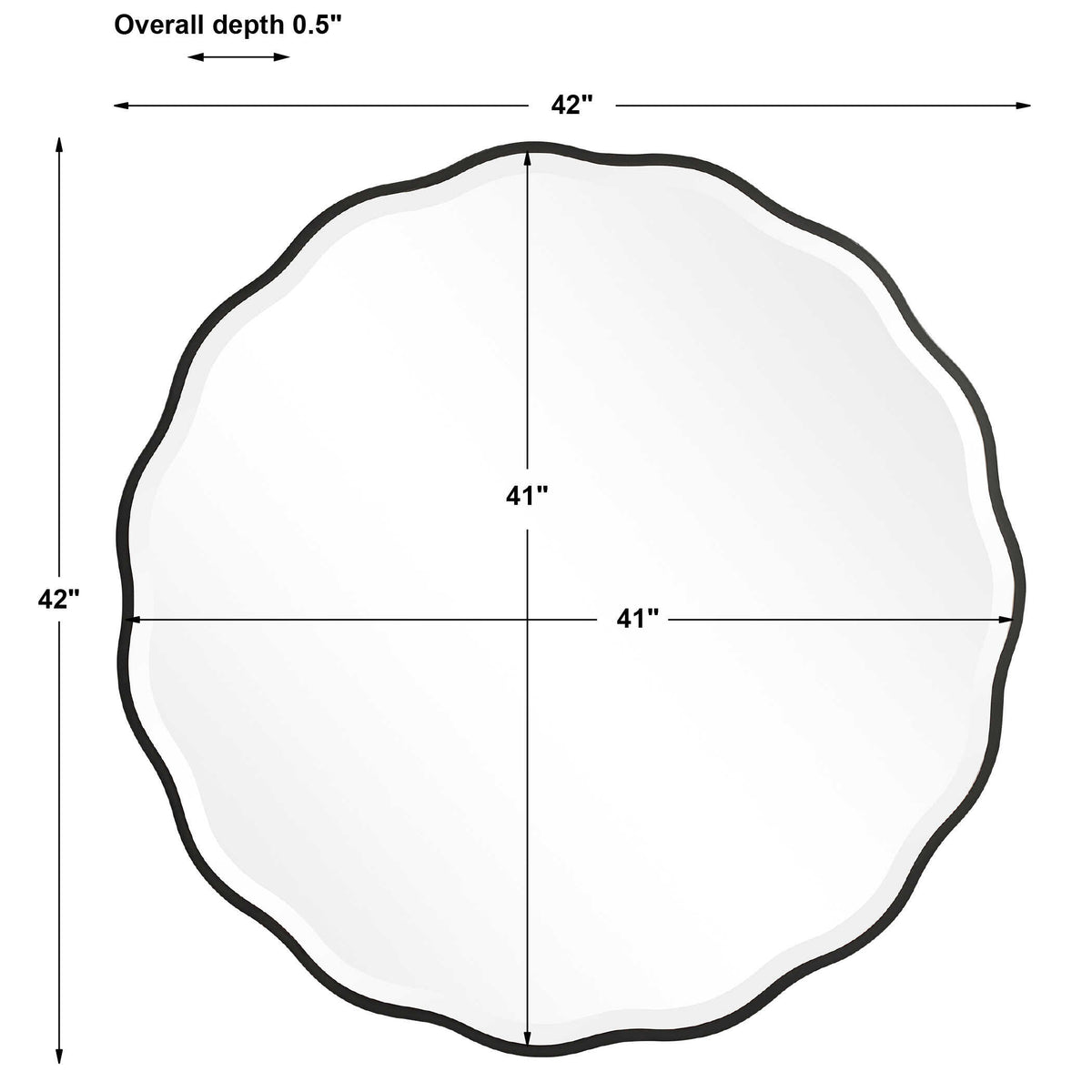 Aneta Black Round Mirror - Ornate Home