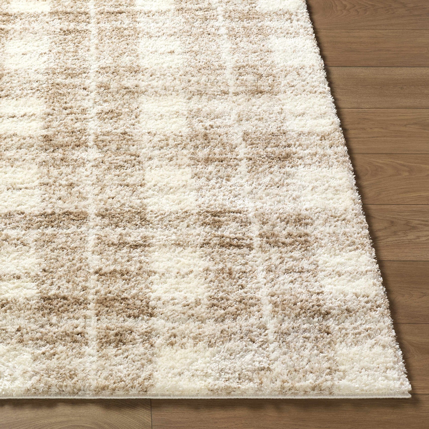 Anfisa Beige Luxe Shag Area Rug - Ornate Home