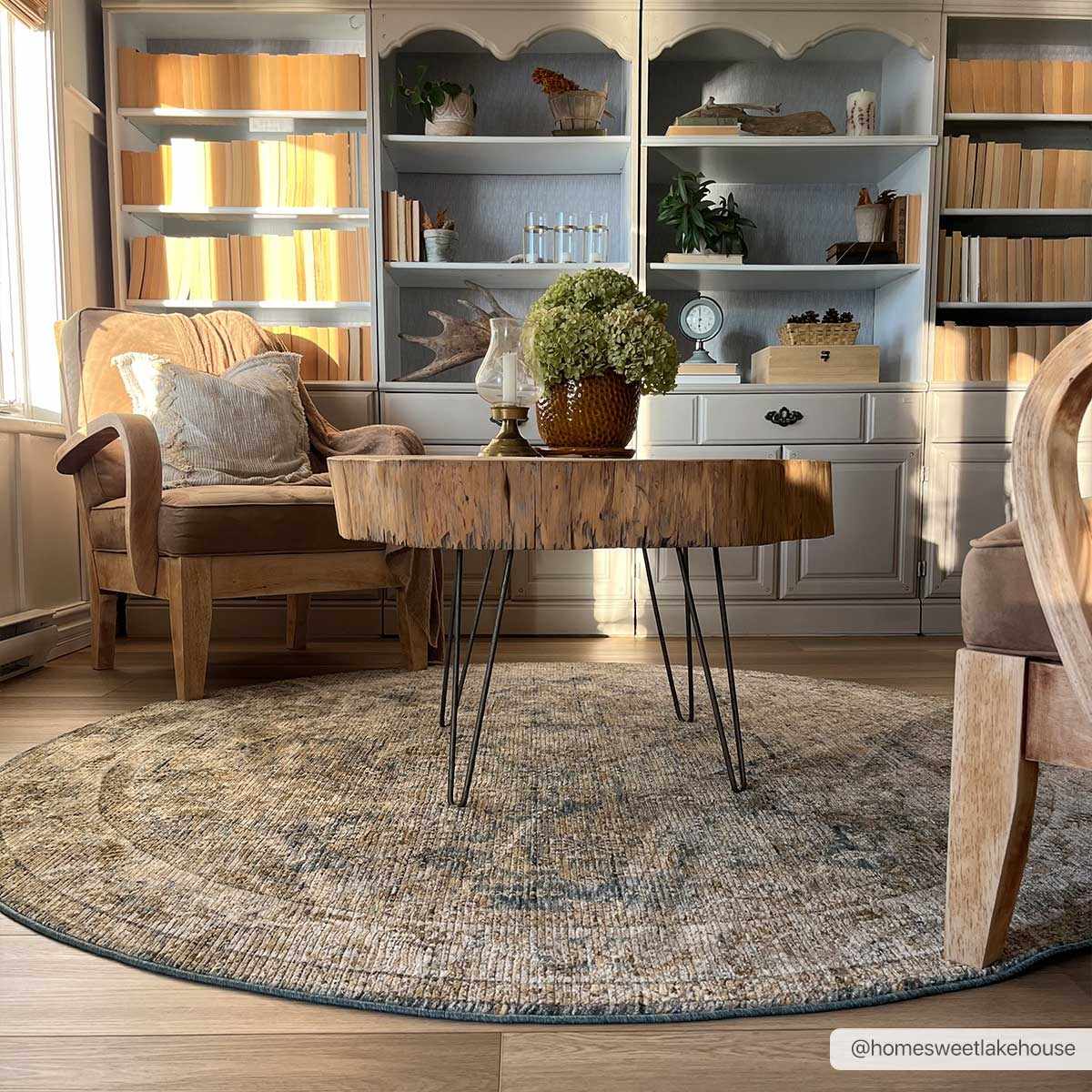 Ange Cream & Blue Rich Textured Rug - Ornate Home