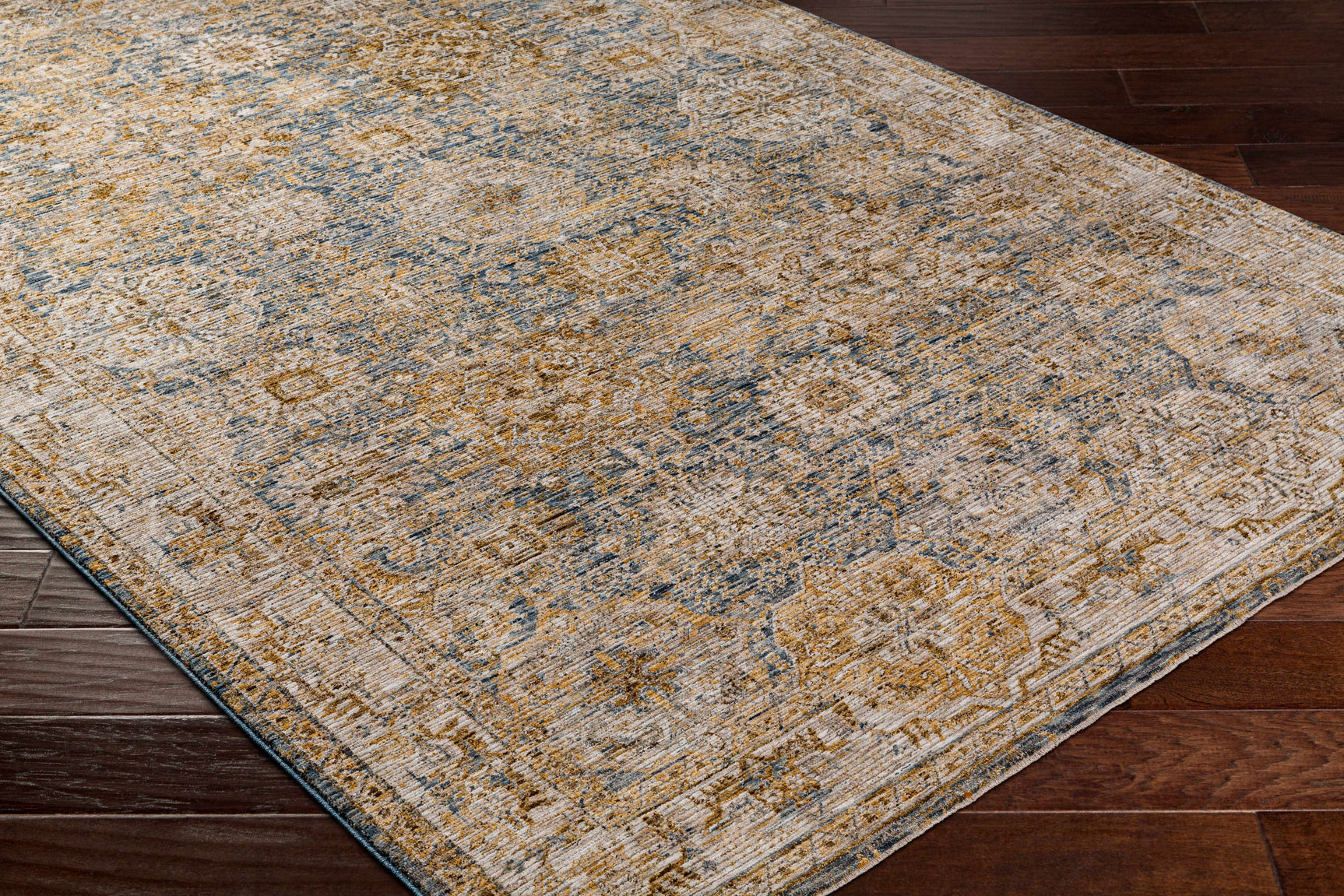 Ange Cream & Blue Rich Textured Rug - Ornate Home