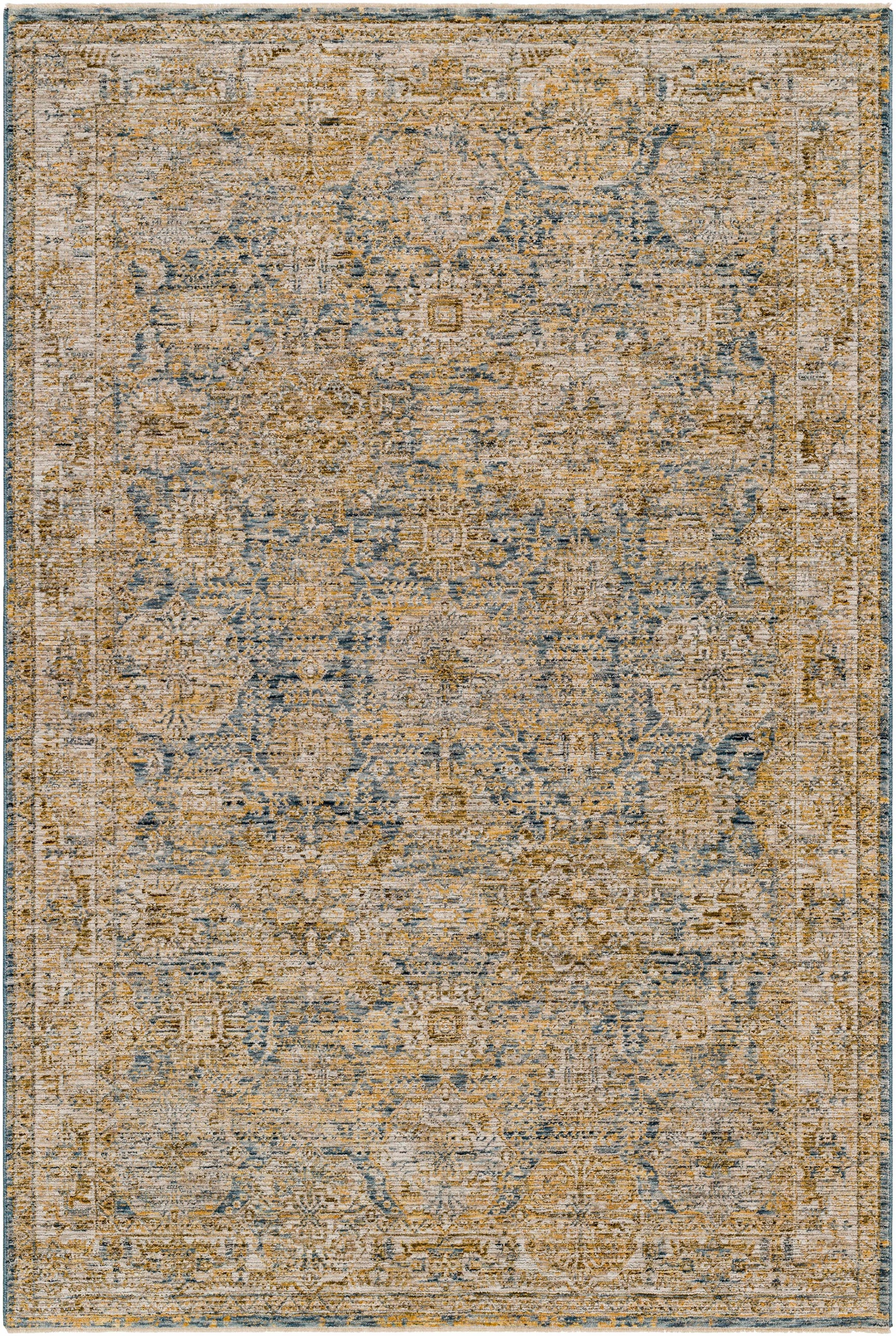 Ange Cream & Blue Rich Textured Rug - Ornate Home