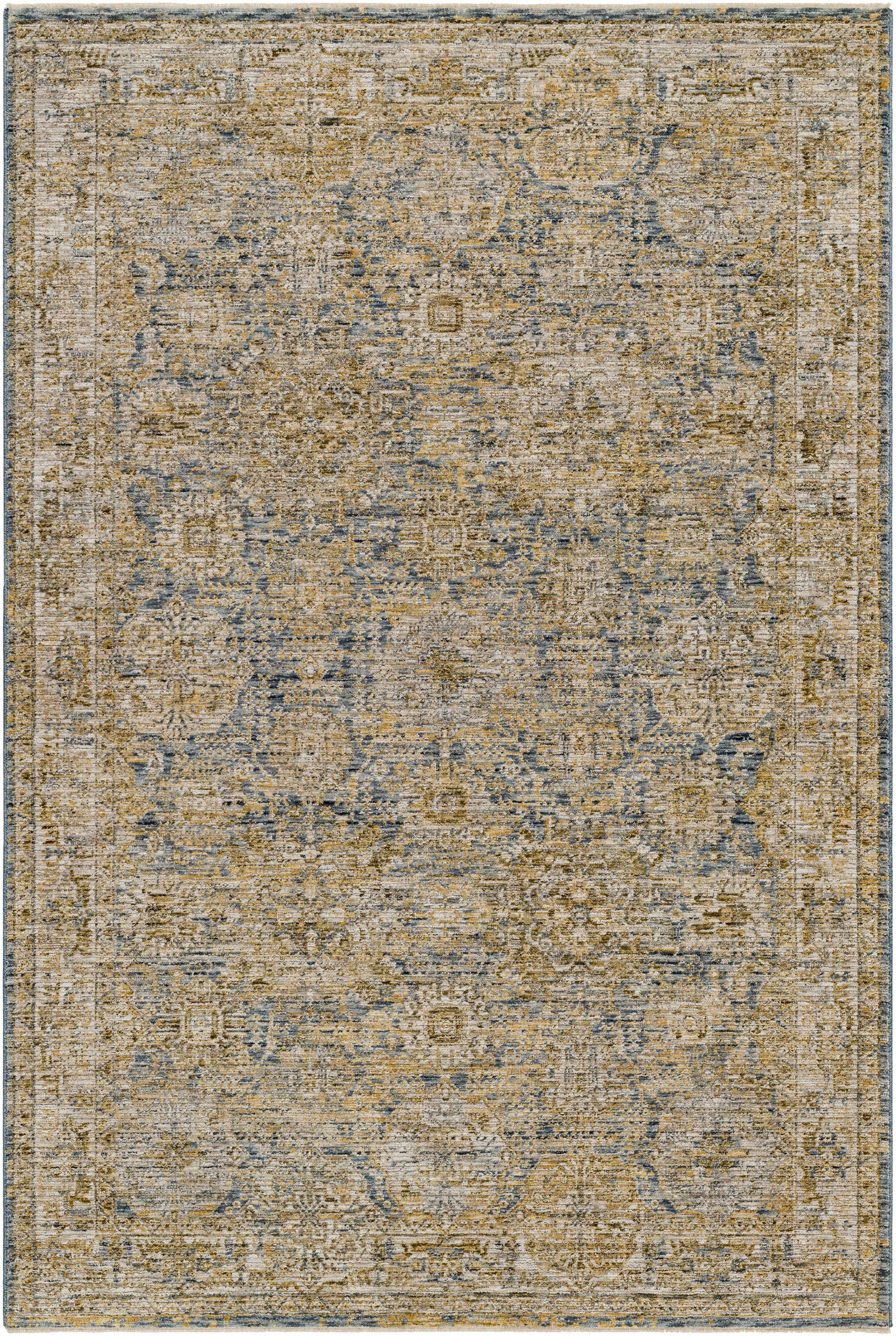 Ange Cream & Blue Rich Textured Rug - Ornate Home