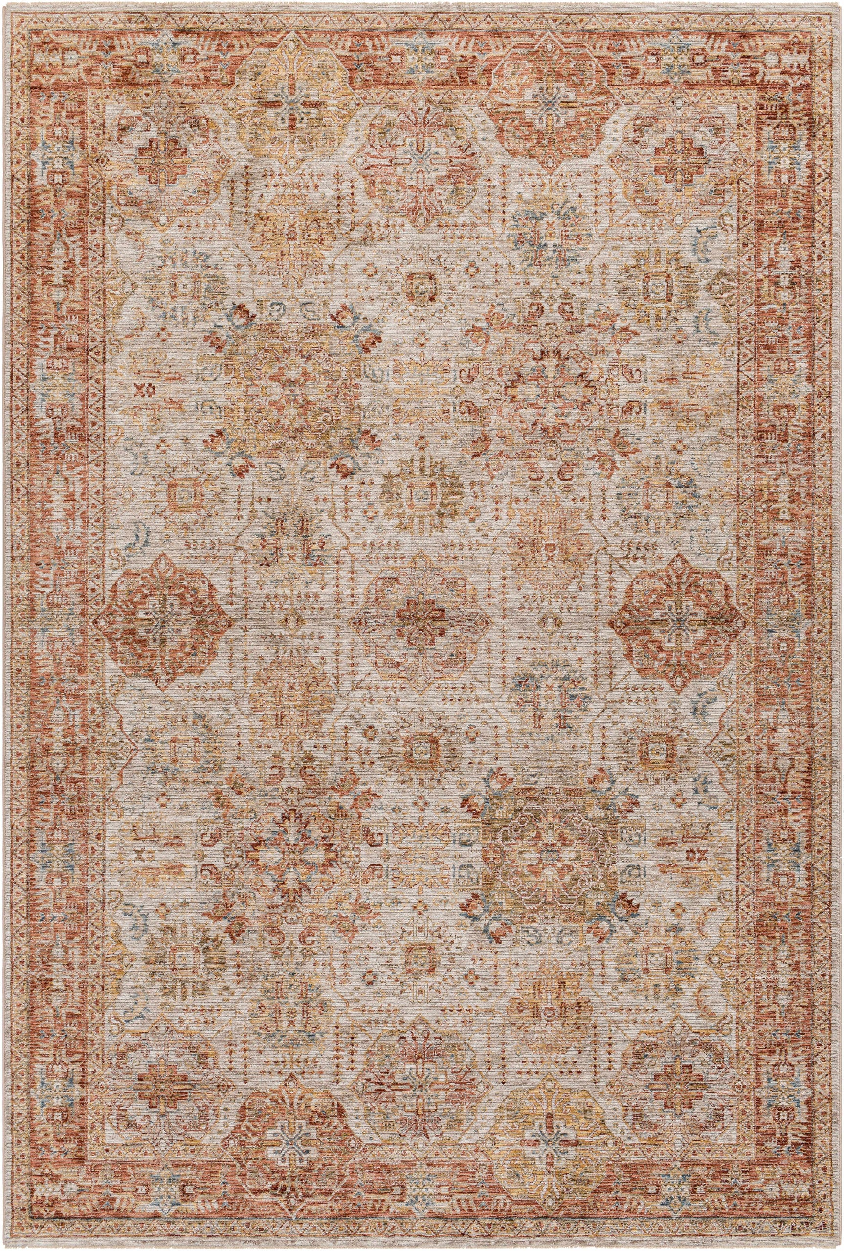 Ange Rust Rich Textured Traditional Rug - Ornate Home