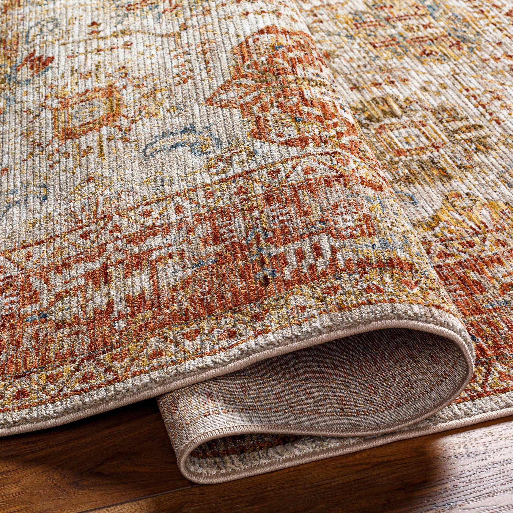 Ange Rust Rich Textured Traditional Rug - Ornate Home