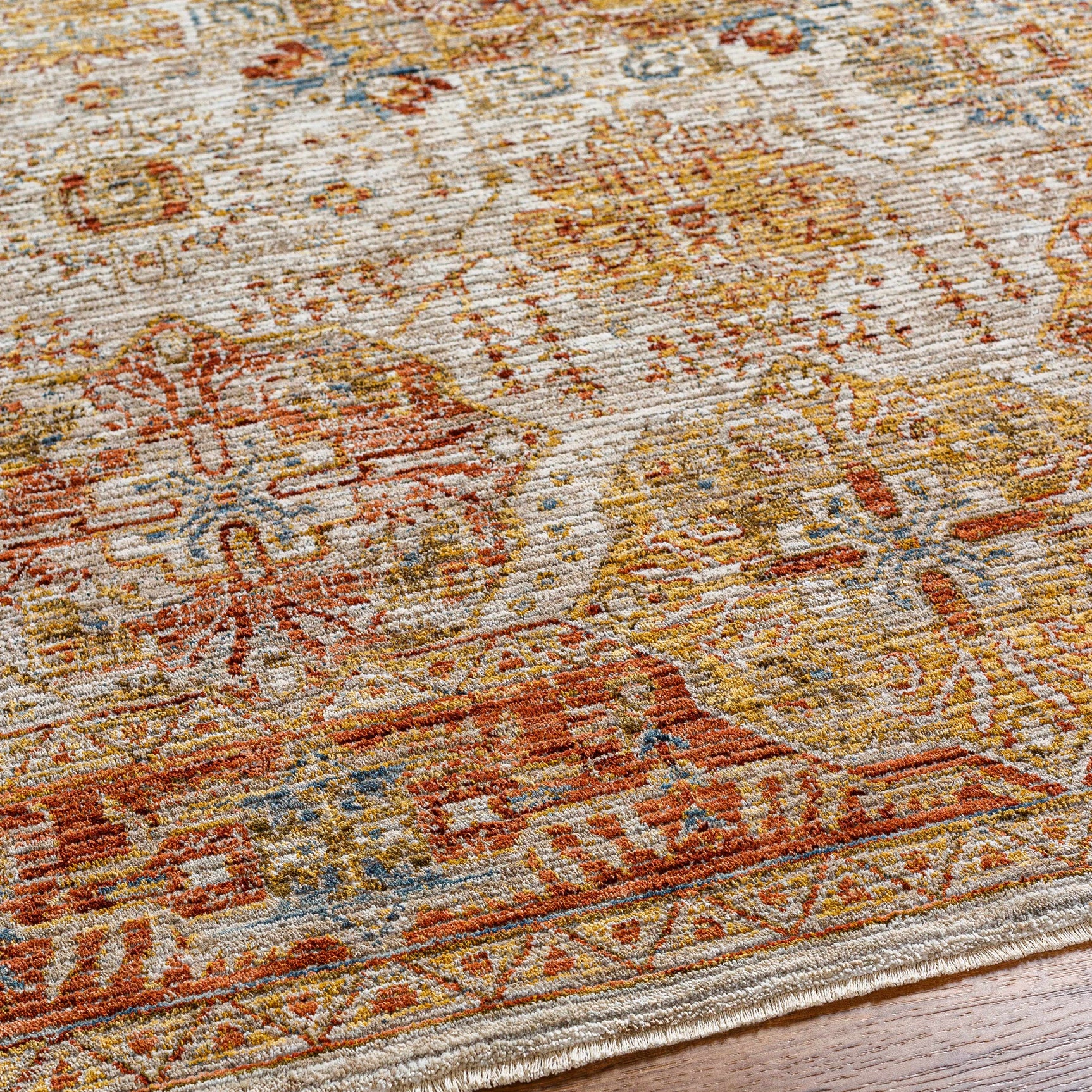 Ange Rust Rich Textured Traditional Rug - Ornate Home